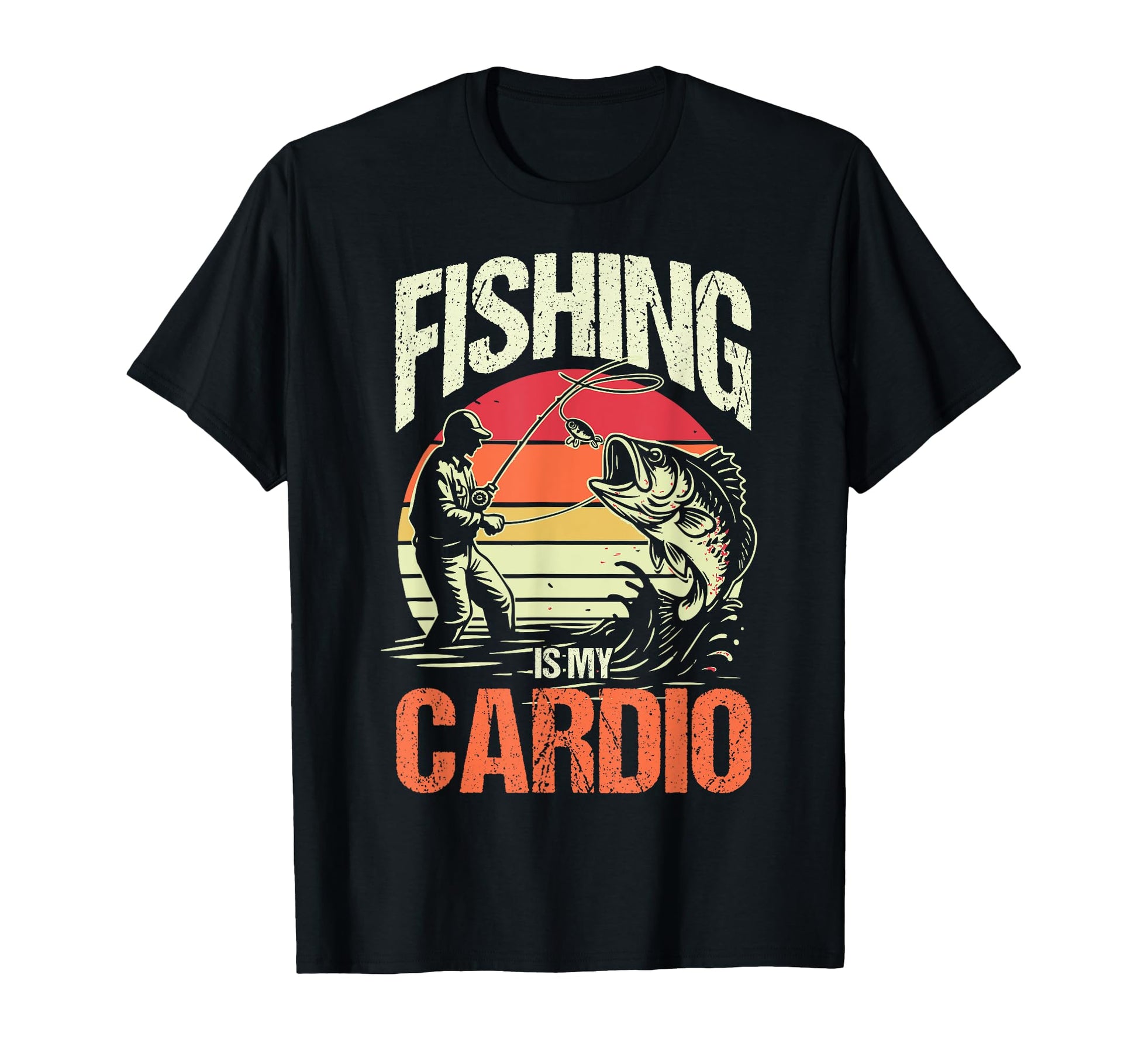 Fishing Is My Cardio Funny Camping T-Shirt - Aesthetic Graphic Men Women - T-Shirt, Sweatshirt, Hoodie