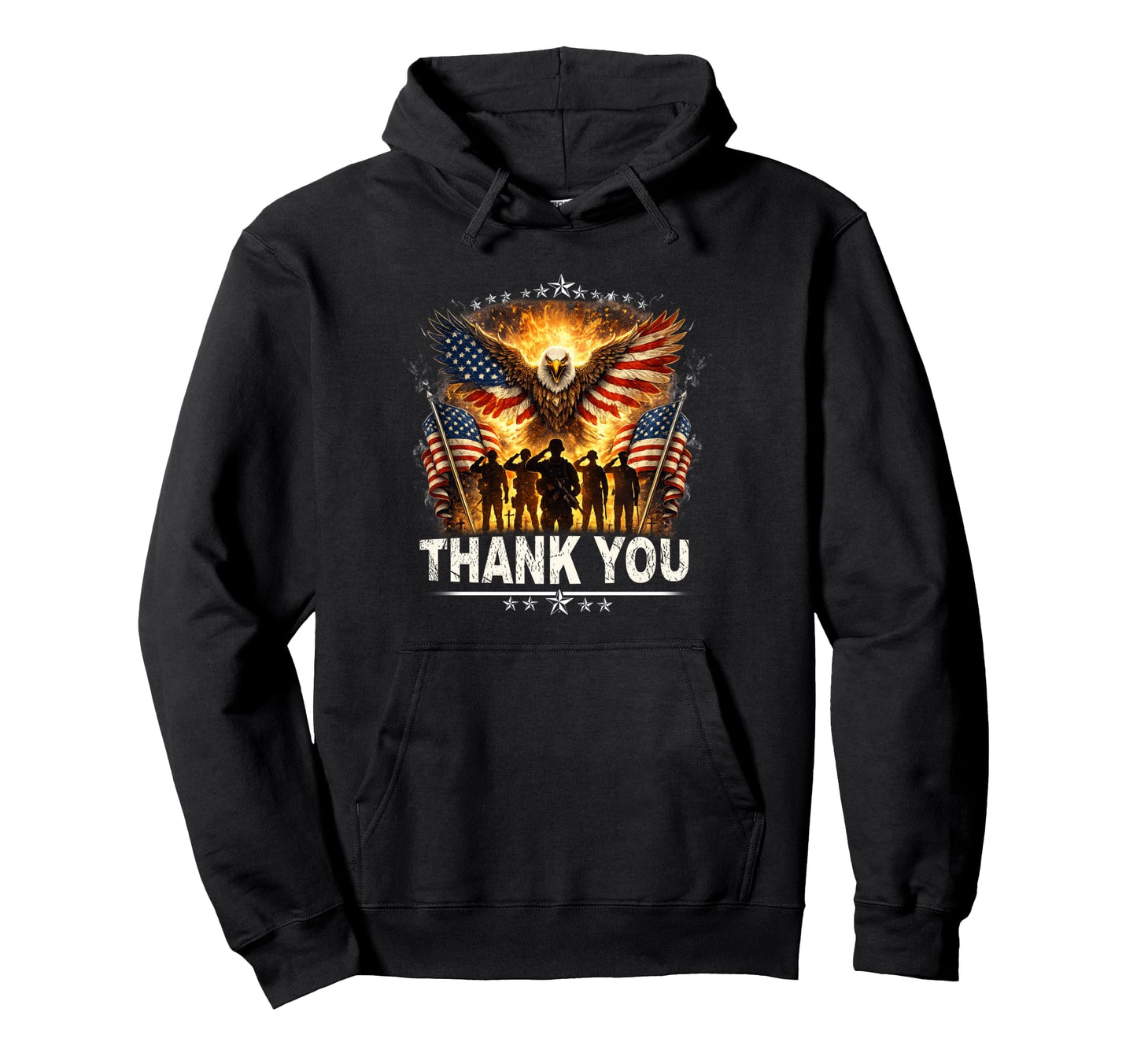 Thank You Veteran Patriotic Usa Hoodie - Custom Art Print for Adults - T-Shirt, Sweatshirt, Hoodie