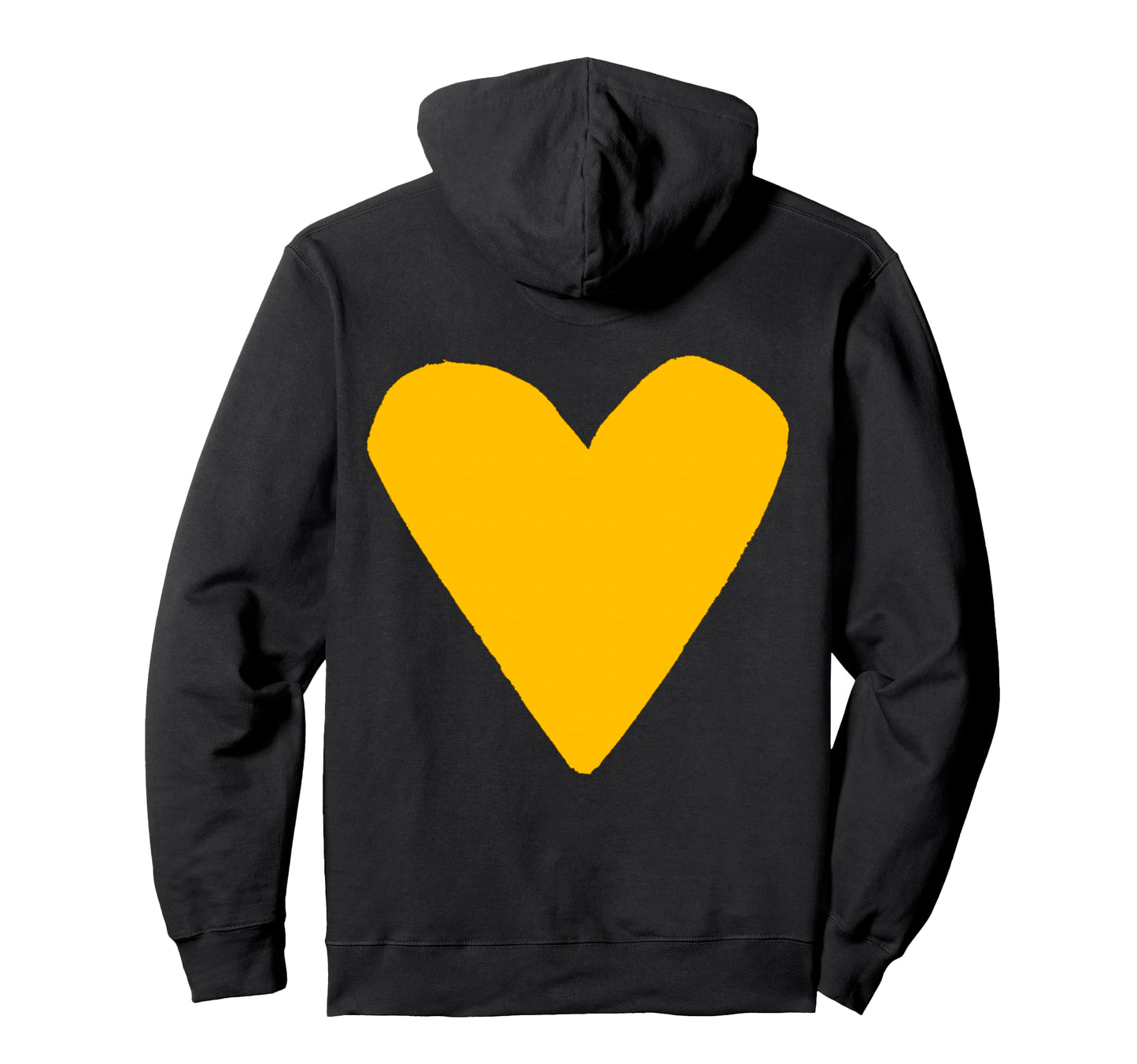 Yellow Heart Back Hoodie - Custom Art Print Unisex - T-Shirt, Sweatshirt, Hoodie