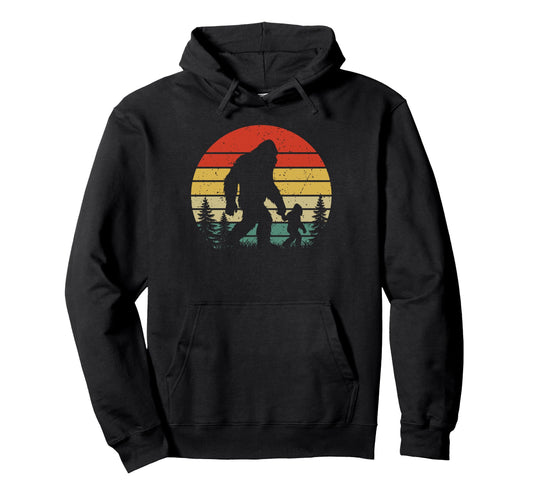 Bigfoot Dad Son Matching Family Fathers Hoodie - Fun Novelty Design Unisex - T-Shirt, Sweatshirt, Hoodie