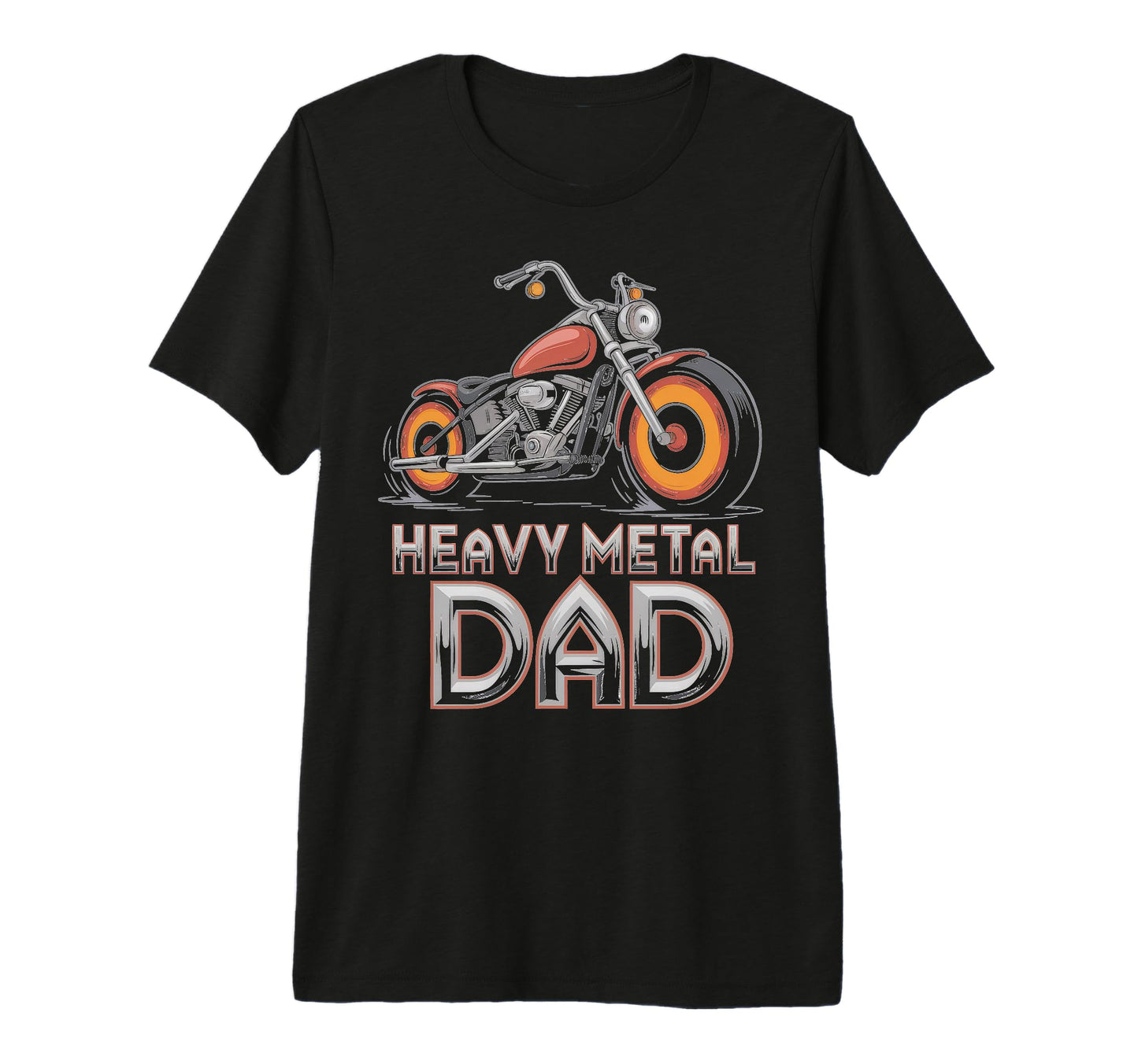Heavy Metal Dad Motorcycle Passion T-Shirt - Custom Art Print for Adults - T-Shirt, Sweatshirt, Hoodie