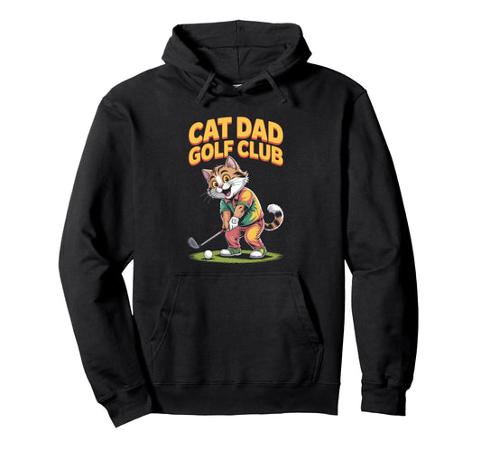 Cat Dad Golf Cart Cats Funny Hoodie - Aesthetic Graphic Unisex - T-Shirt, Sweatshirt, Hoodie