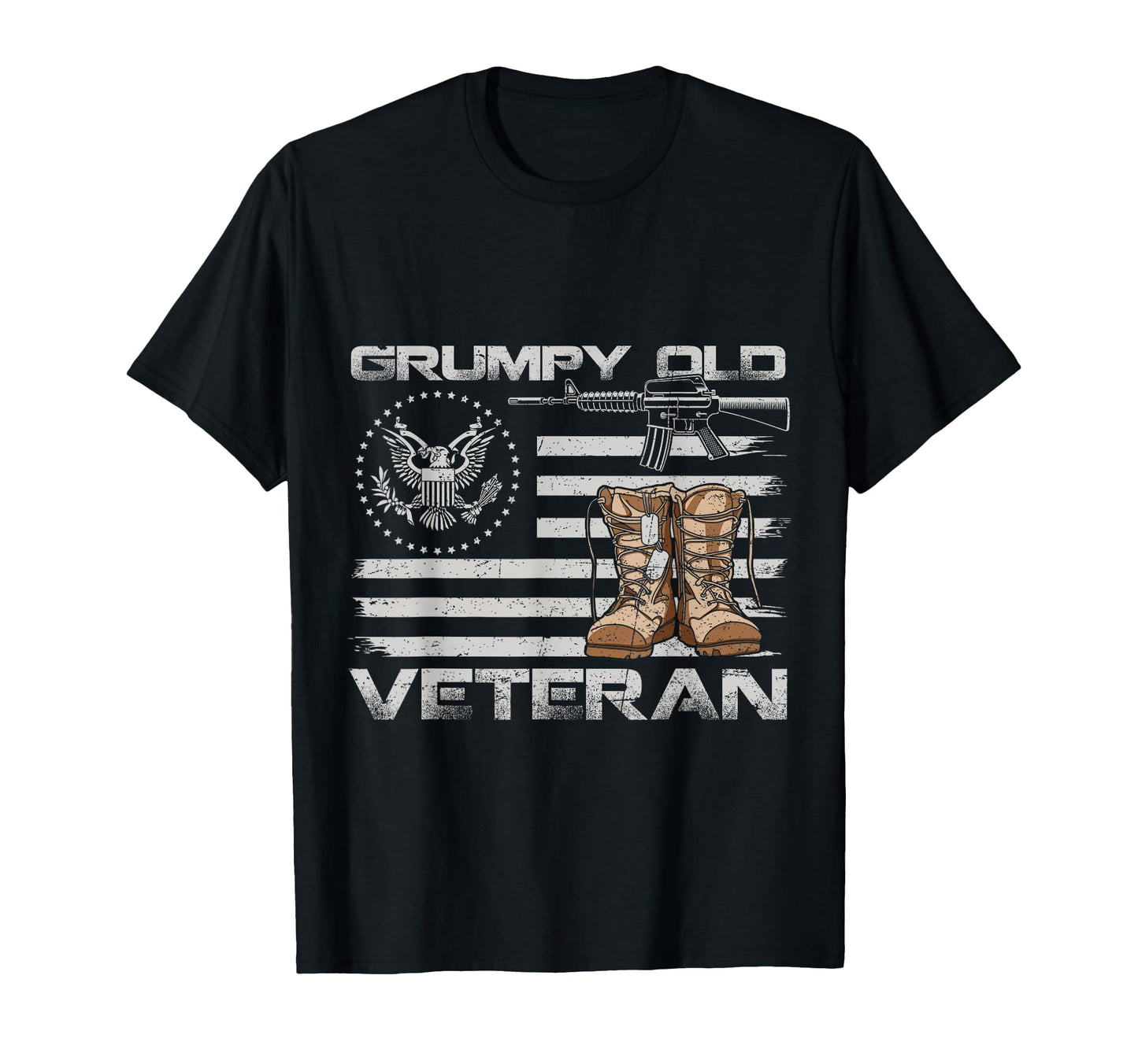 Patriotic Grumpy Old Veteran Flag Us T-Shirt - Trendy Graphic Men Women - T-Shirt, Sweatshirt, Hoodie