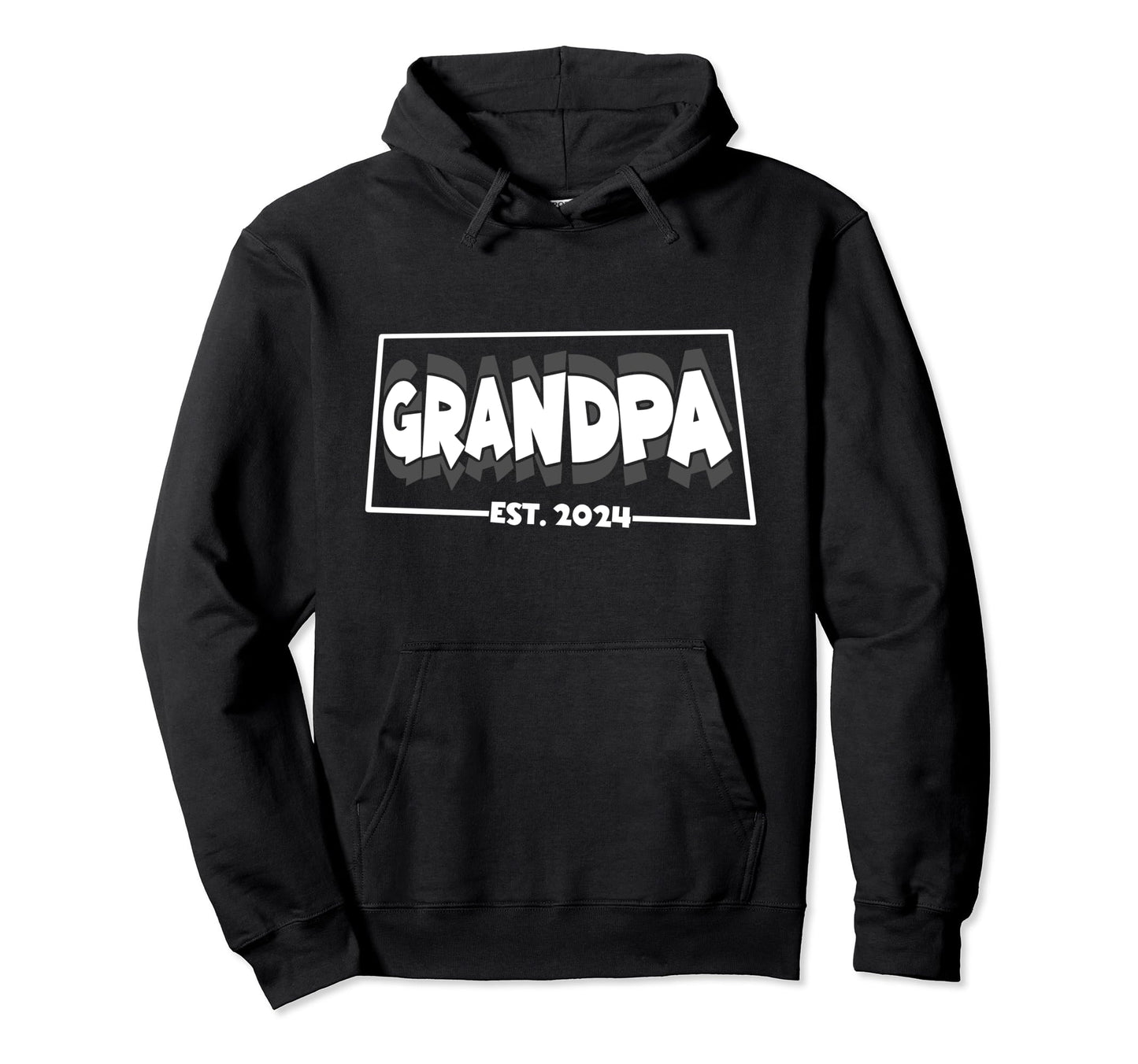 Grandpa Est 2024 Grandfatherhood Art Hoodie - Fun Novelty Design Unisex - T-Shirt, Sweatshirt, Hoodie
