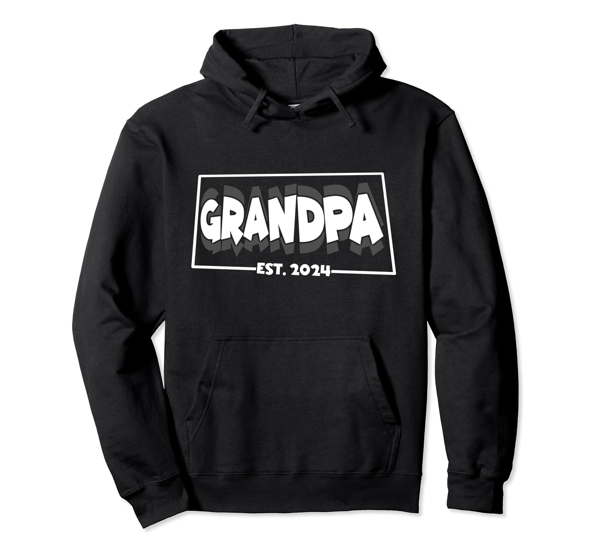 Grandpa Est 2024 Grandfatherhood Art Hoodie - Fun Novelty Design Unisex - T-Shirt, Sweatshirt, Hoodie
