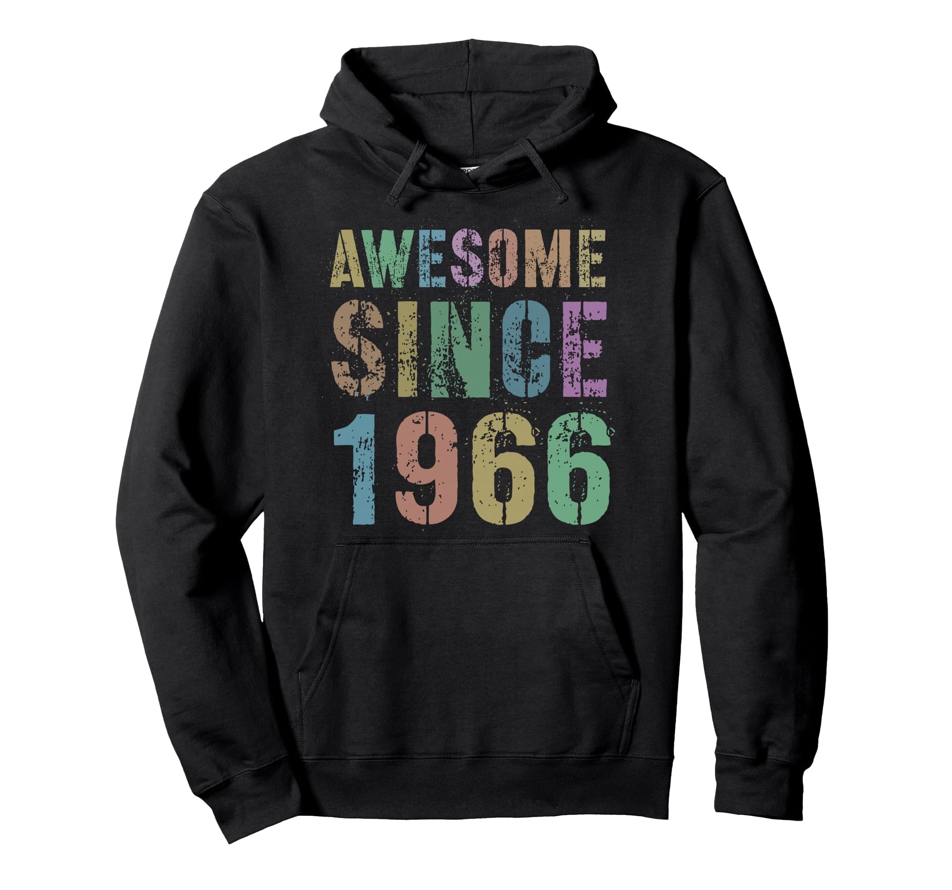 Awesome Since 1966 60Th Birthday Rock Roll Hoodie - Trendy Graphic Unisex - T-Shirt, Sweatshirt, Hoodie