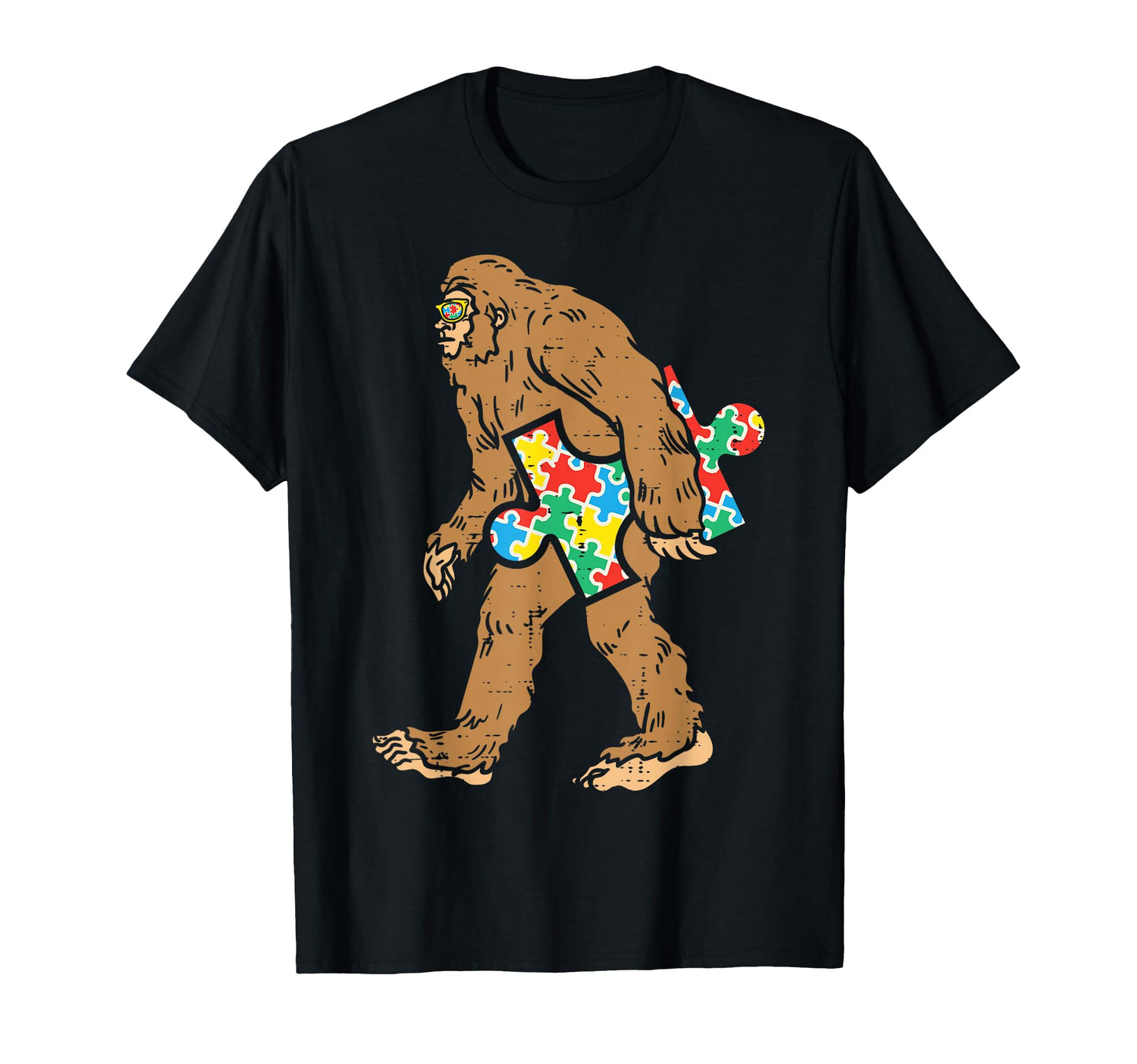 Bigfoot Sasquatch Carrying Puzzle T-Shirt - Fun Novelty Design for Adults - T-Shirt, Sweatshirt, Hoodie