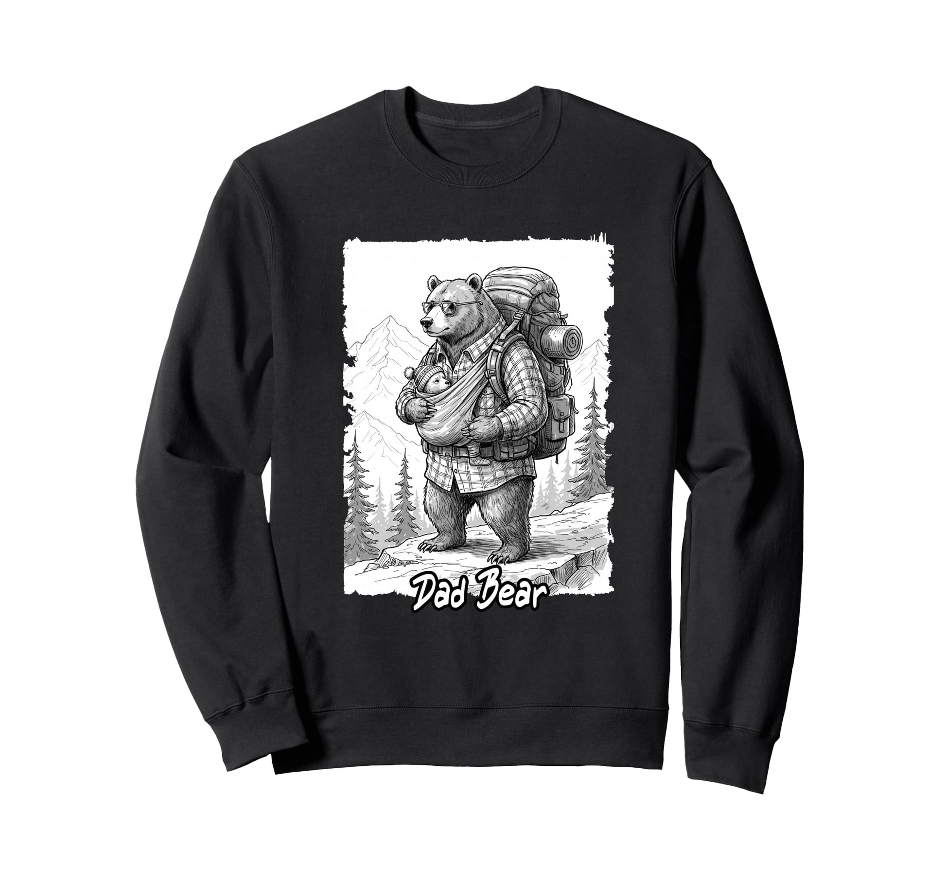 Dad Bear Camping Cubs Appreciation Sweatshirt - Minimalist Print for Adults - T-Shirt, Sweatshirt, Hoodie
