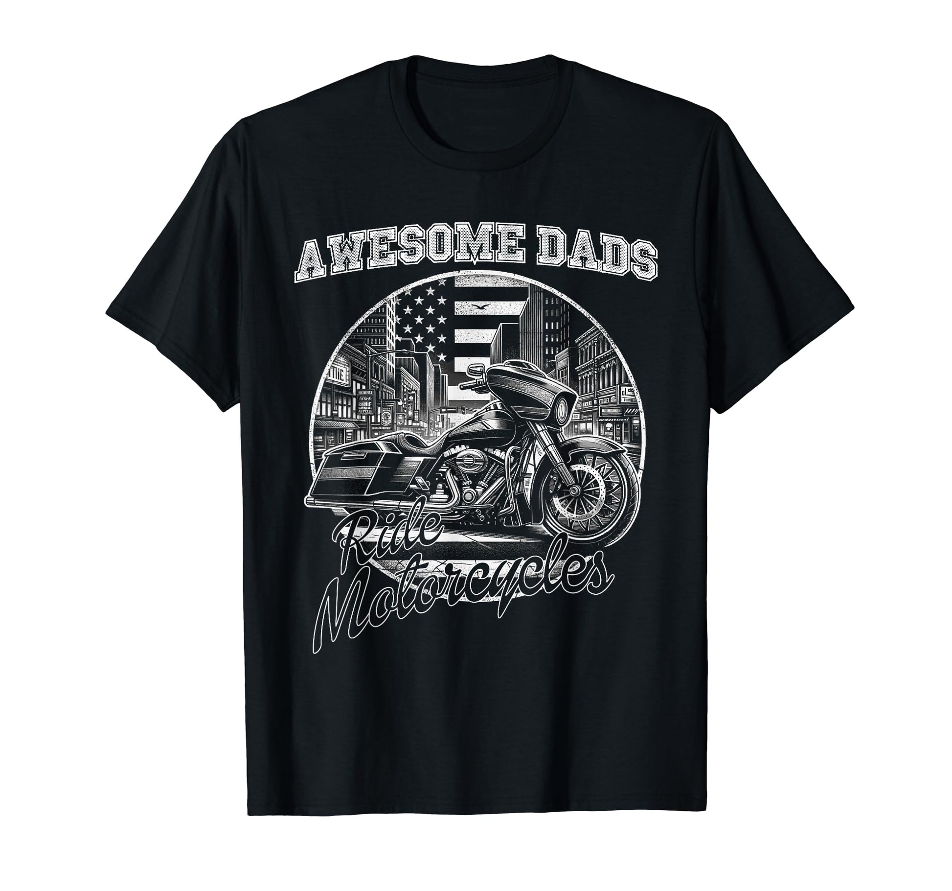 Awesome Dads Ride Motorcycles Biker T-Shirt - Aesthetic Graphic Men Women - T-Shirt, Sweatshirt, Hoodie