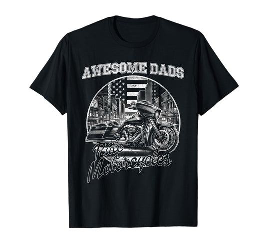 Awesome Dads Ride Motorcycles Biker T-Shirt - Aesthetic Graphic Men Women - T-Shirt, Sweatshirt, Hoodie