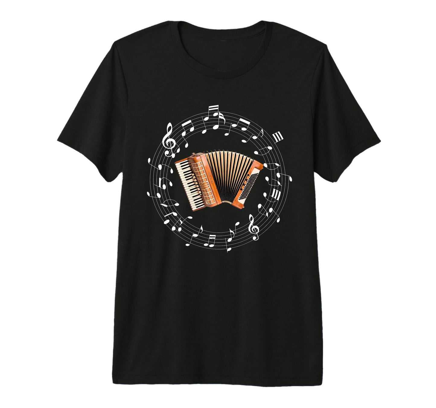 Novelty Accordion Player Notes Musician T-Shirt - Trendy Graphic Men Women - T-Shirt, Sweatshirt, Hoodie