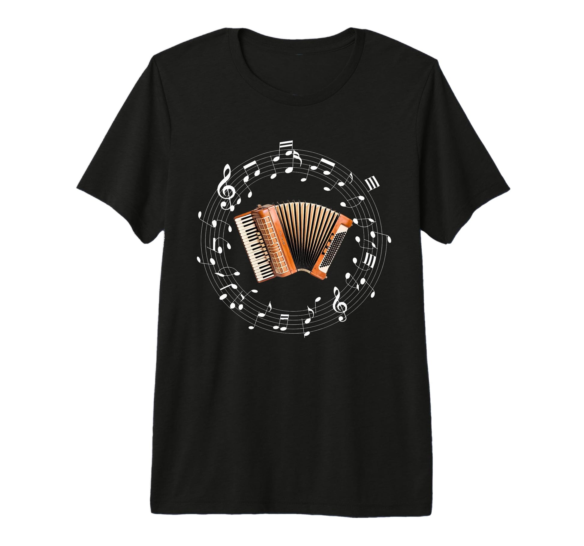 Novelty Accordion Player Notes Musician T-Shirt - Trendy Graphic Men Women - T-Shirt, Sweatshirt, Hoodie