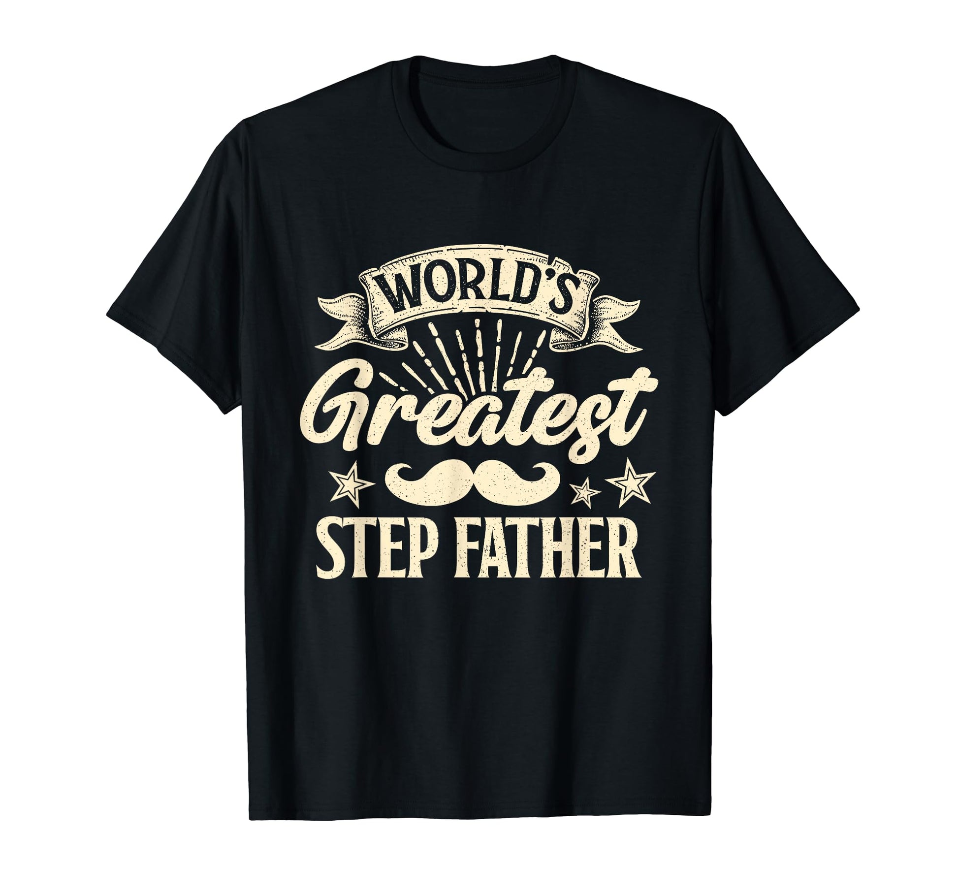 Worlds Greatest Step Father Happy T-Shirt - Minimalist Print Men Women - T-Shirt, Sweatshirt, Hoodie