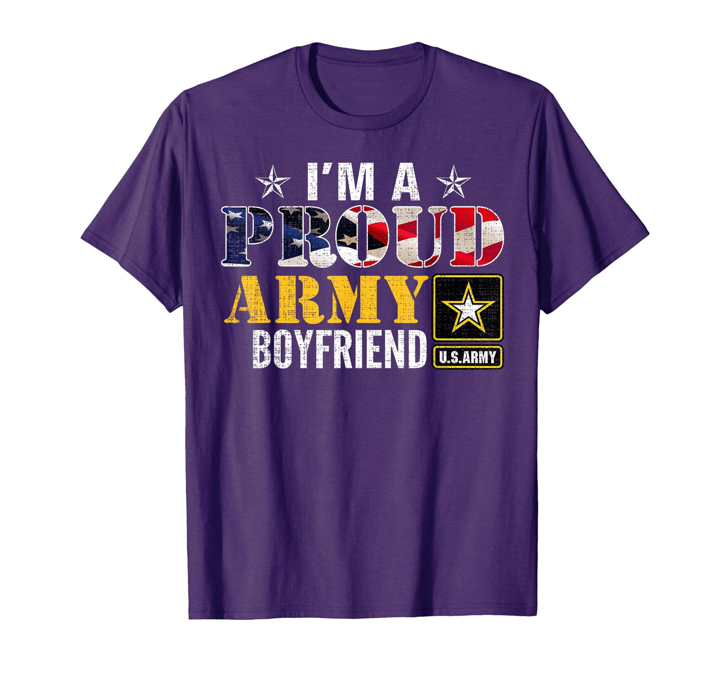 Im Proud Army Boyfriend American Flag T-Shirt - Graphic Print for Adults - T-Shirt, Sweatshirt, Hoodie