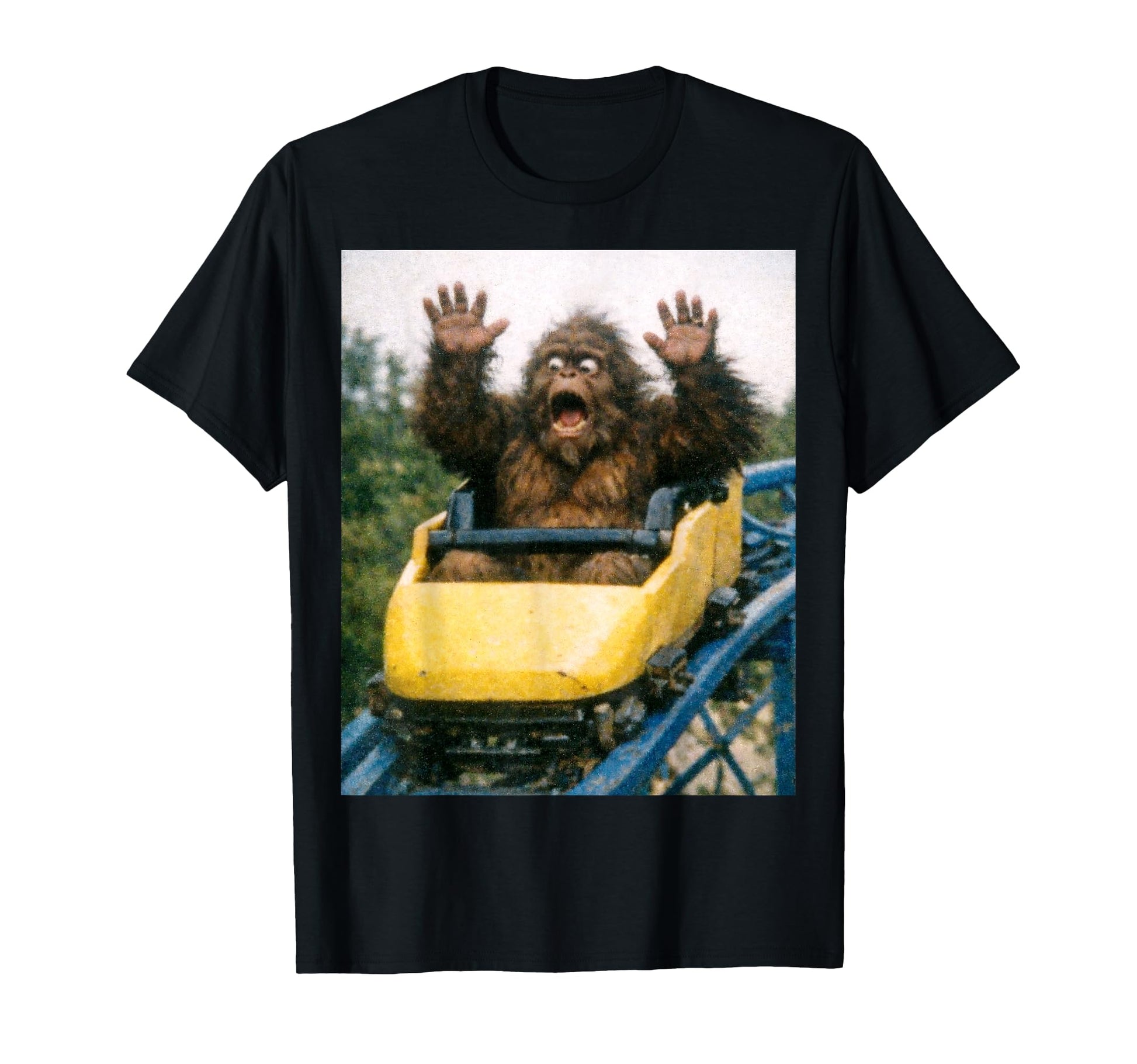 Funny Bigfoot Roller Coaster T-Shirt - Casual Everyday Wear for Adults - T-Shirt, Sweatshirt, Hoodie