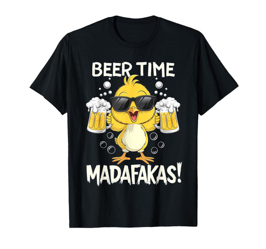 Beer Time Madafakas Funny Duck T-Shirt - Casual Everyday Wear for Adults - T-Shirt, Sweatshirt, Hoodie