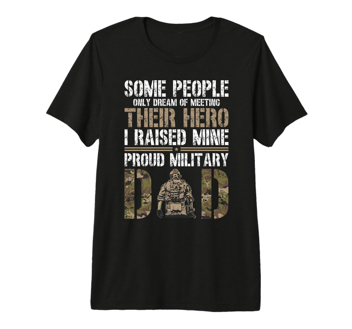 Mens Proud Military Dad Military T-Shirt - Casual Everyday Wear for Adults - T-Shirt, Sweatshirt, Hoodie