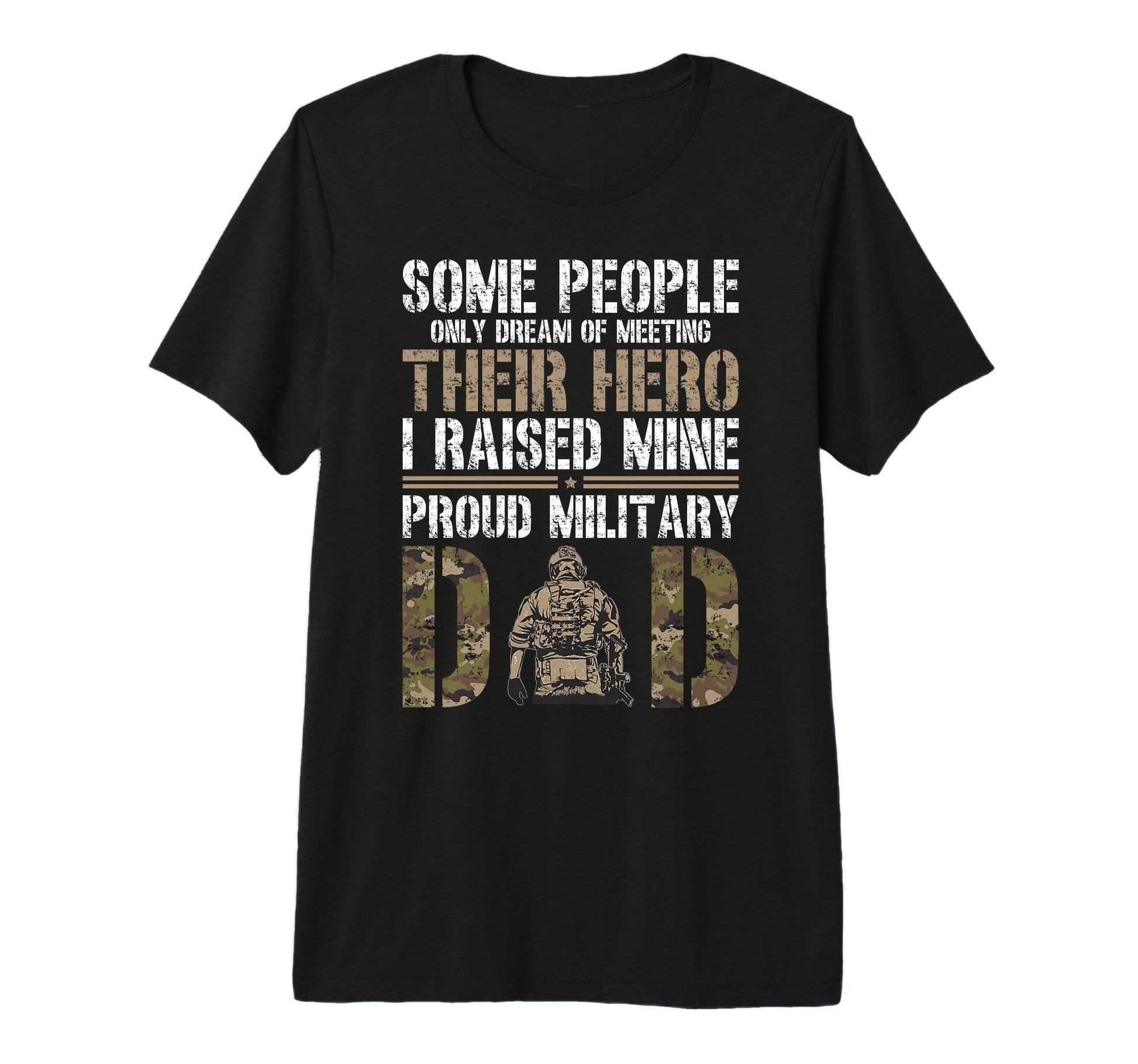 Mens Proud Military Dad Military T-Shirt - Casual Everyday Wear for Adults - T-Shirt, Sweatshirt, Hoodie