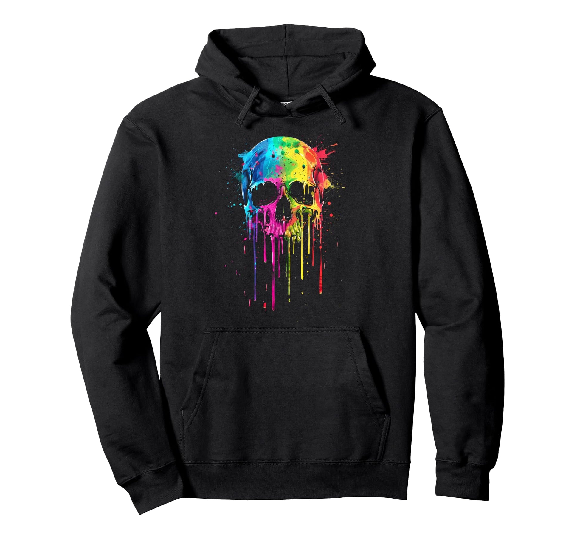 Colorful Rainbow Paint Dripped Hoodie - Casual Everyday Wear for Adults - T-Shirt, Sweatshirt, Hoodie