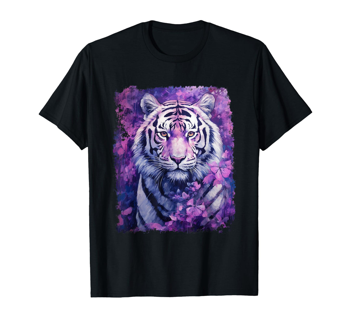 Pop Art Zoo Animal Tiger Purple T-Shirt - Minimalist Print for Adults - T-Shirt, Sweatshirt, Hoodie