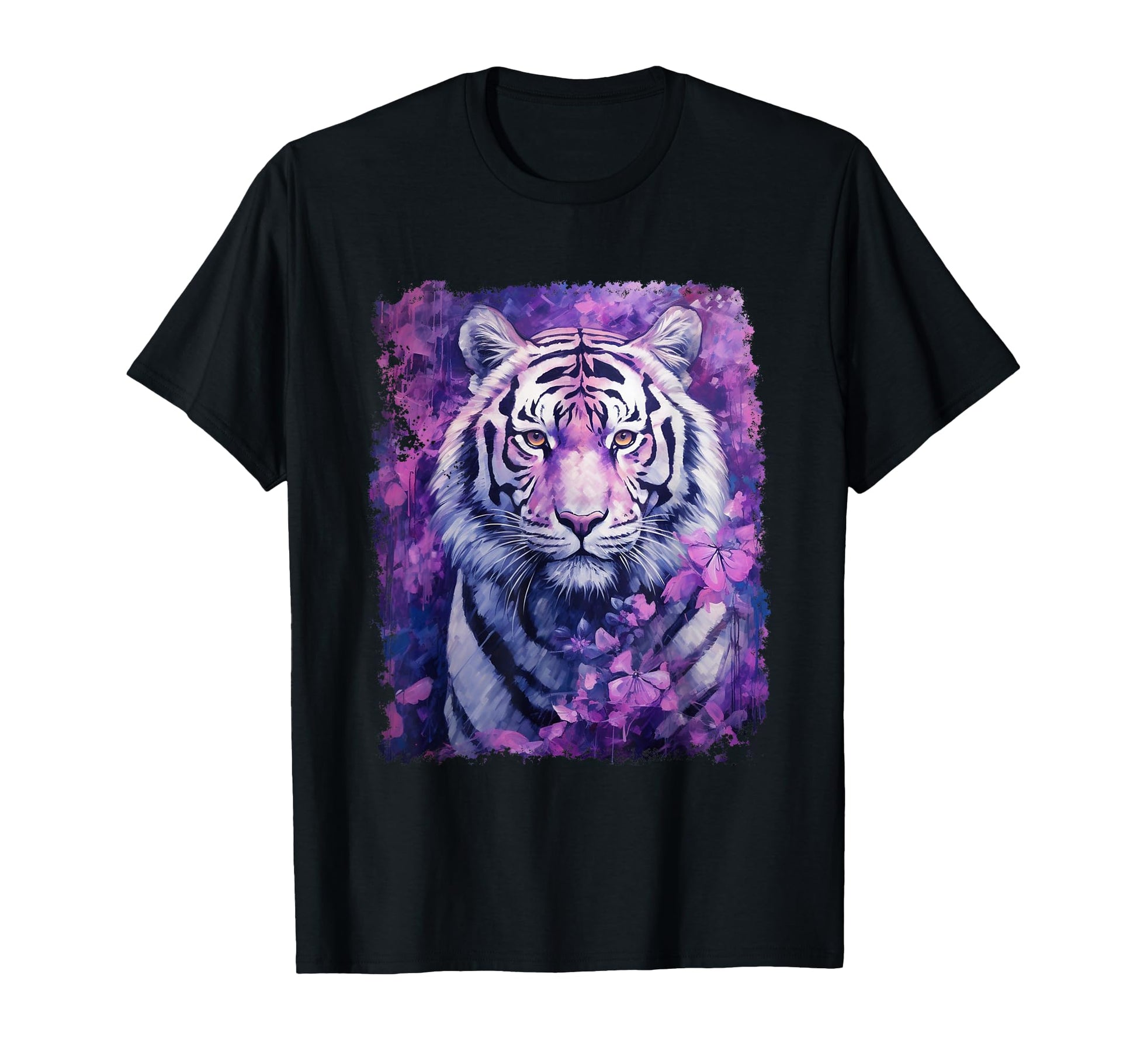 Pop Art Zoo Animal Tiger Purple T-Shirt - Minimalist Print for Adults - T-Shirt, Sweatshirt, Hoodie