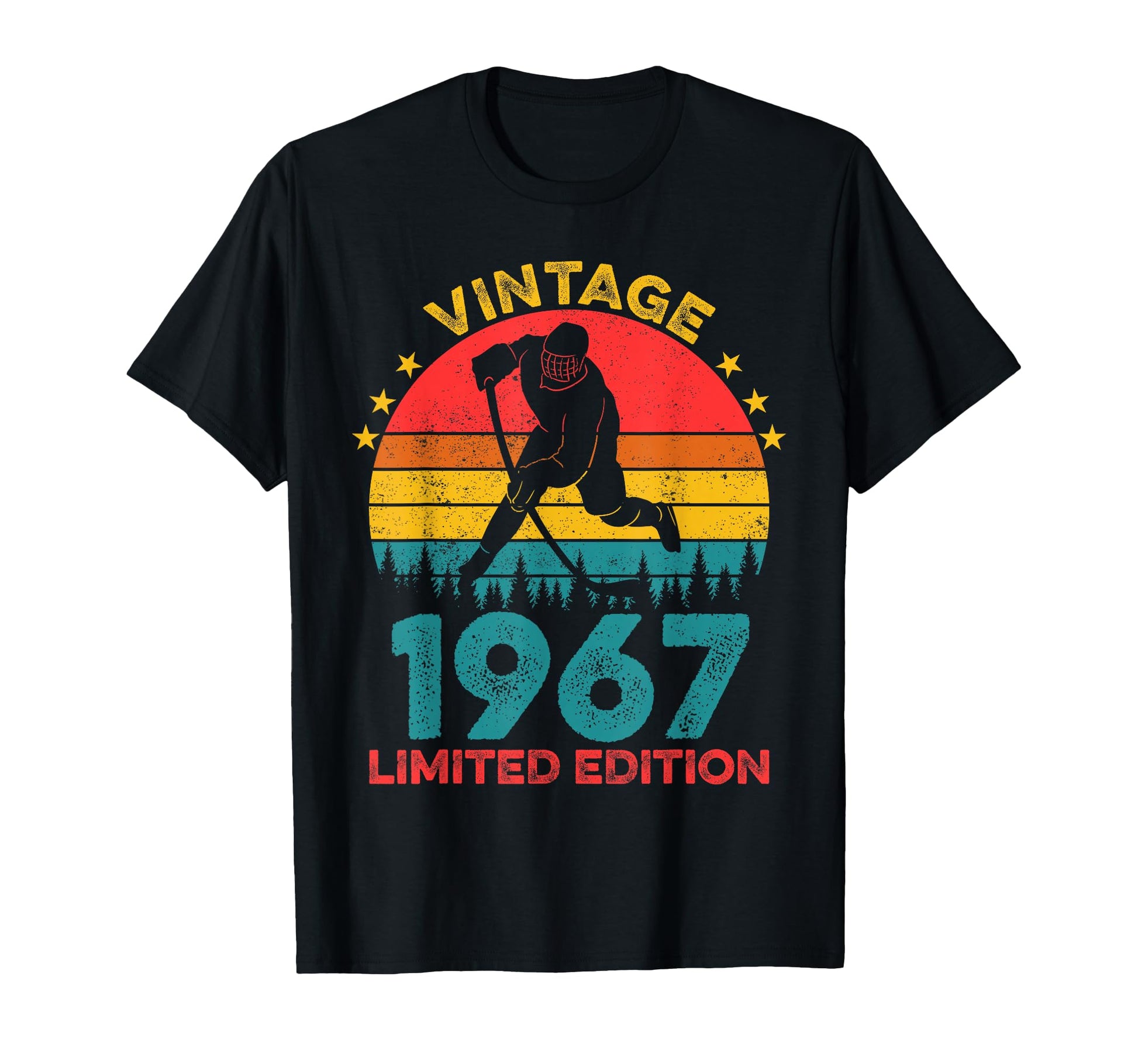 Hockey Player 1967 Sunset Birthday T-Shirt - Casual Everyday Wear Men Women - T-Shirt, Sweatshirt, Hoodie