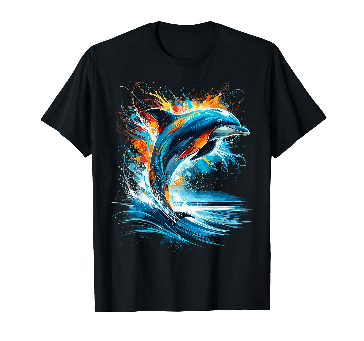 Dolphin Colorful Pop Art Dolphin Lovers T-Shirt - Trendy Graphic for Adults - T-Shirt, Sweatshirt, Hoodie