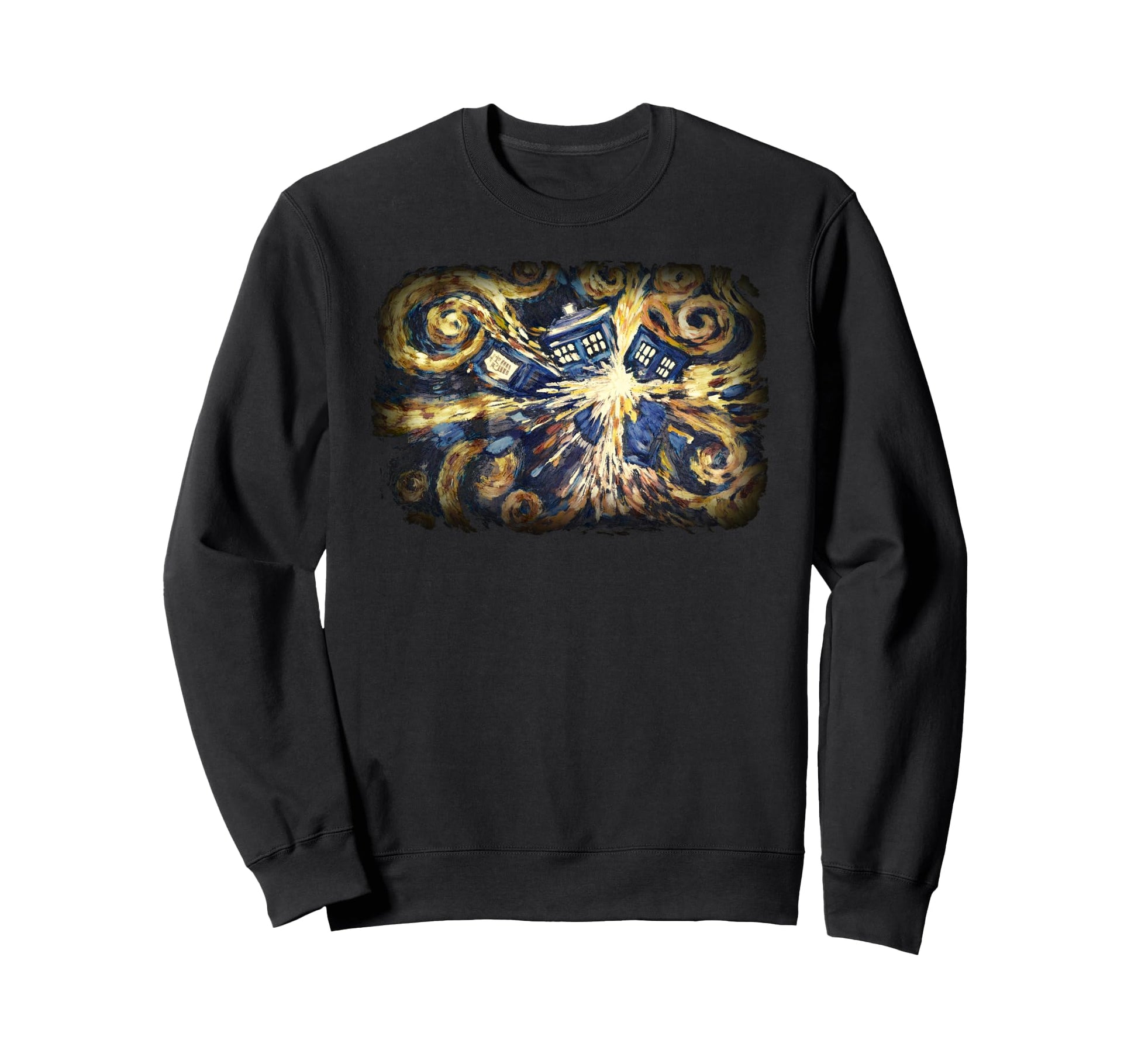 Art Tardis Van Gogh Time Travel Sweatshirt - Casual Everyday Wear Unisex - T-Shirt, Sweatshirt, Hoodie