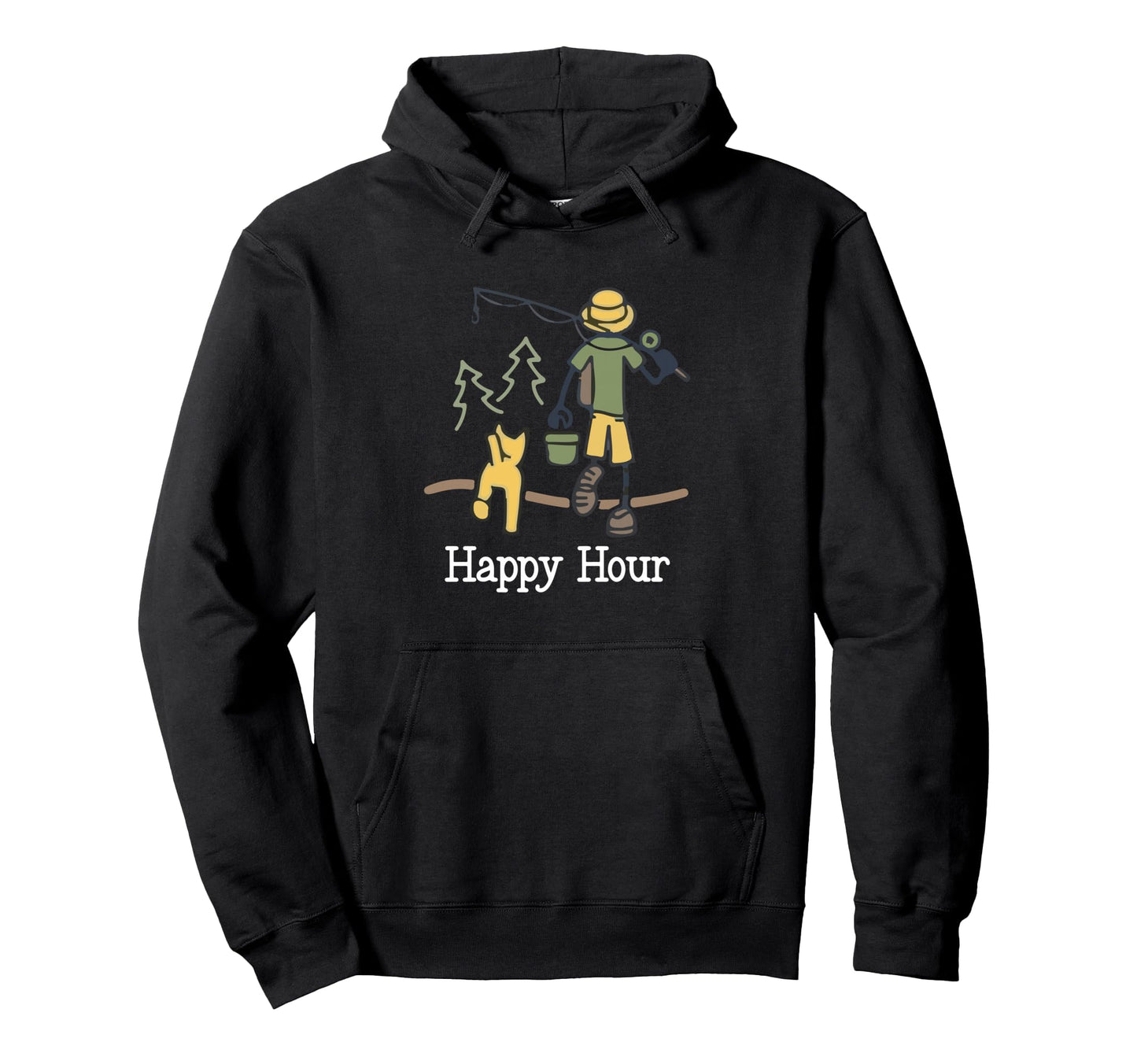 Fishing Happy Hour Funny Fisherman And Hoodie - Novelty Apparel Men Women - T-Shirt, Sweatshirt, Hoodie