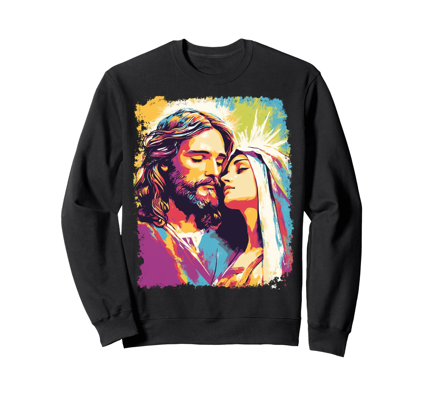 Pop Art Jesus Christ Virgin Mary Sweatshirt - Streetwear Style for Adults - T-Shirt, Sweatshirt, Hoodie