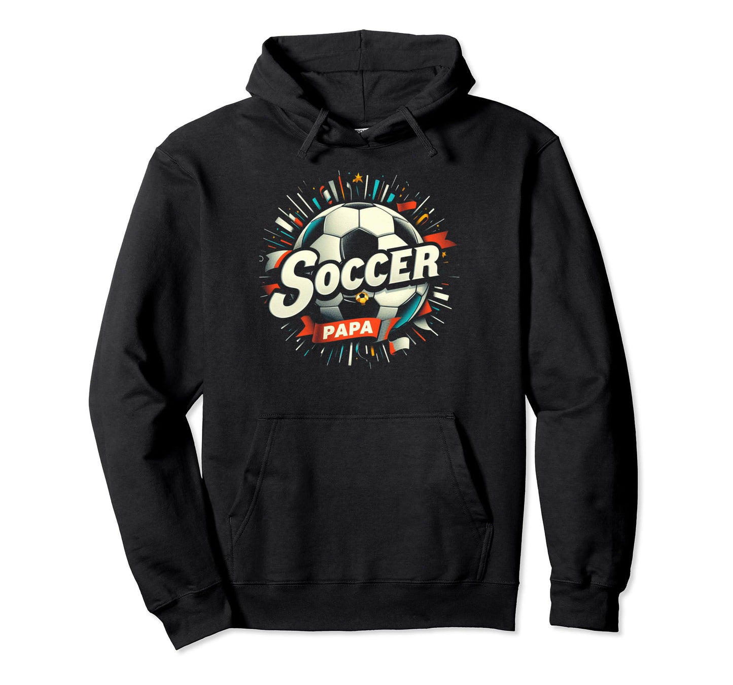 Soccer Papa Family Matching Dad Hoodie - Custom Art Print for Adults - T-Shirt, Sweatshirt, Hoodie