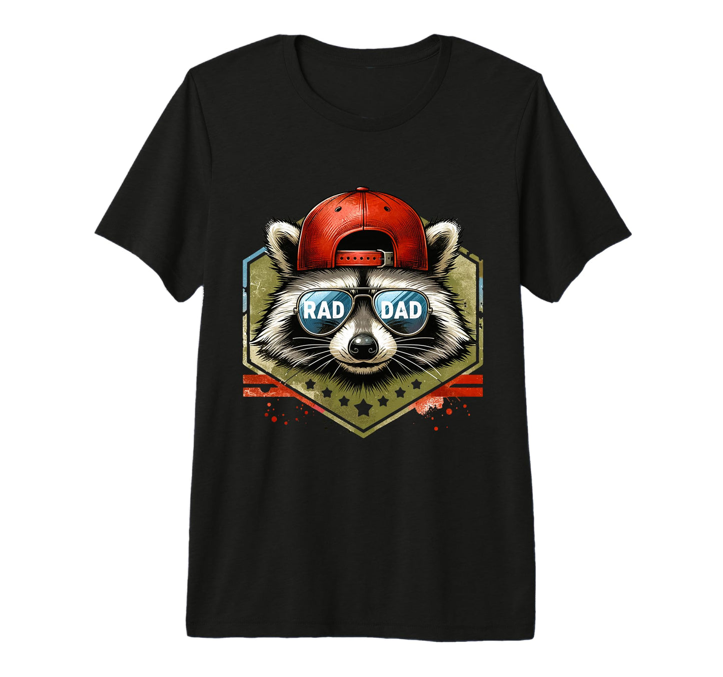 Rad Dad Raccoon Sunglasses Funny T-Shirt - Graphic Print for Adults - T-Shirt, Sweatshirt, Hoodie