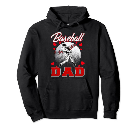 Baseball Dad Baseball Family Matching Hoodie - Casual Everyday Wear Unisex - T-Shirt, Sweatshirt, Hoodie