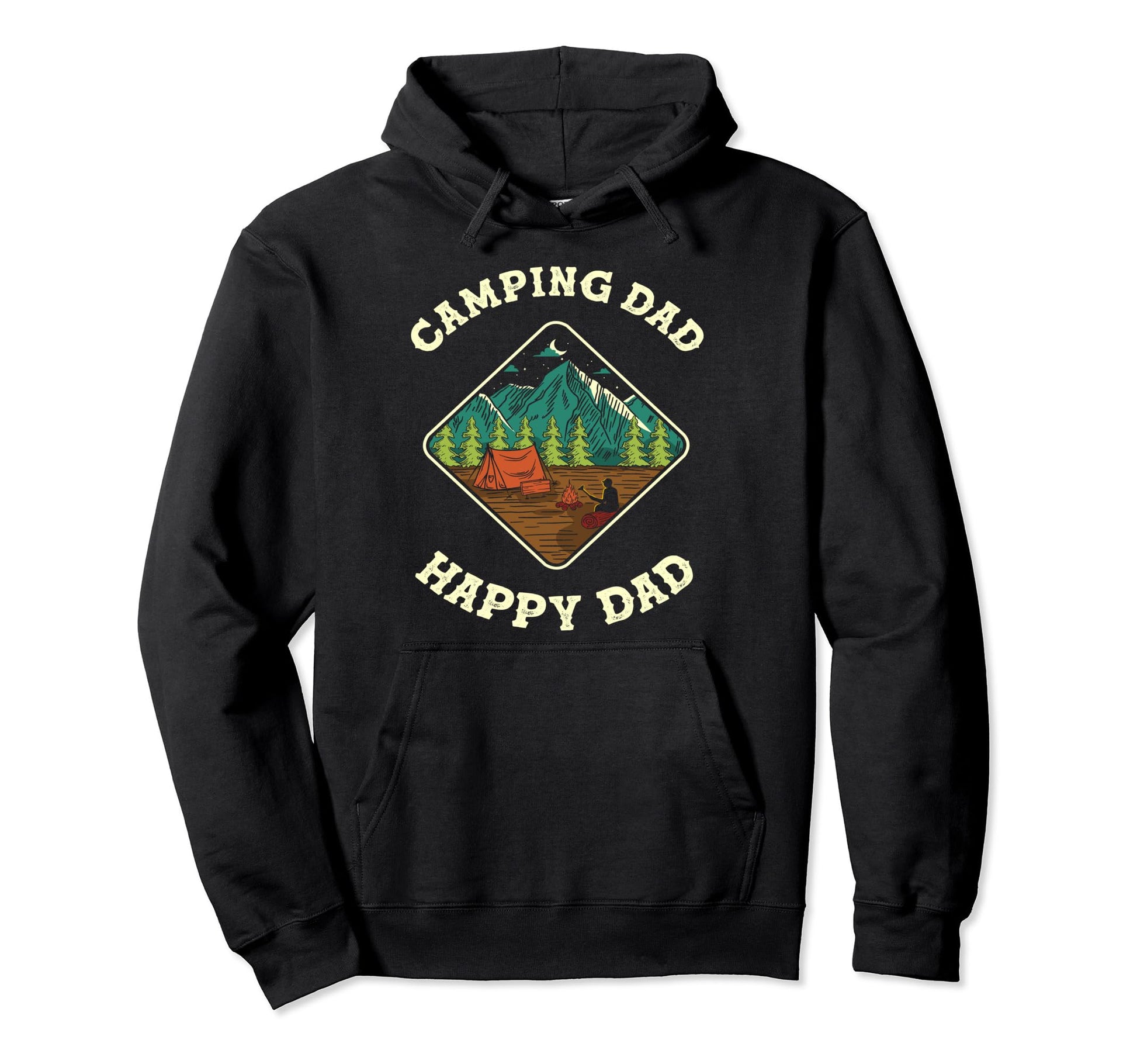Camping Dad Happy Dad Camping Lover Hoodie - Aesthetic Graphic for Adults - T-Shirt, Sweatshirt, Hoodie