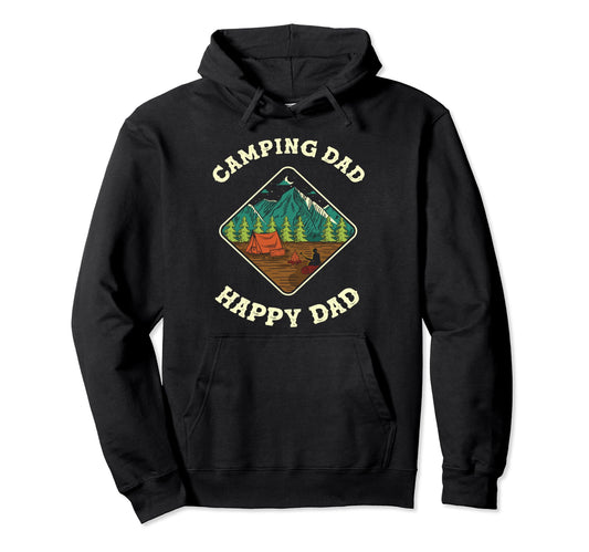Camping Dad Happy Dad Camping Lover Hoodie - Aesthetic Graphic for Adults - T-Shirt, Sweatshirt, Hoodie
