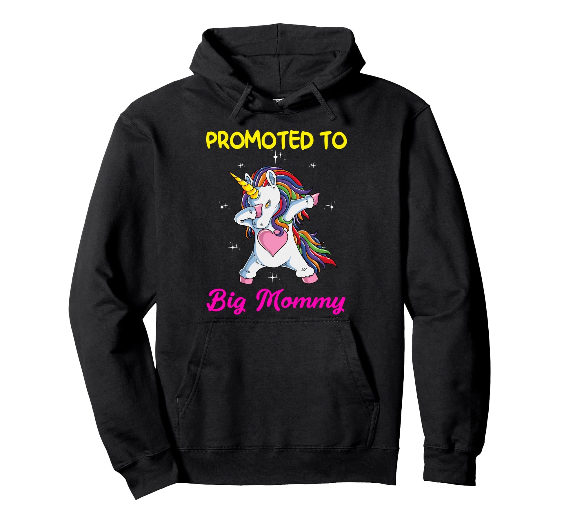 Promoted To Big Mommy Dabbing Unicorn Hoodie - Minimalist Print Unisex - T-Shirt, Sweatshirt, Hoodie
