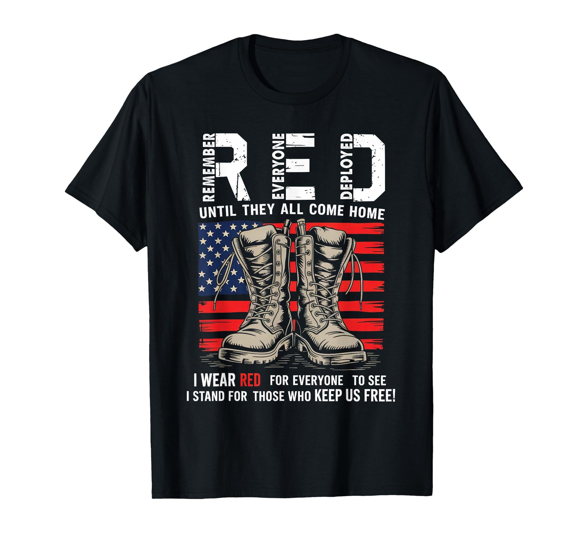Red Friday Military Support Remember T-Shirt - Unique Graphic Unisex - T-Shirt, Sweatshirt, Hoodie
