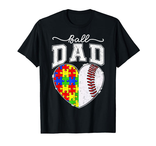 Ball Dad Papa Autism Awareness Day T-Shirt - Trendy Graphic for Adults - T-Shirt, Sweatshirt, Hoodie