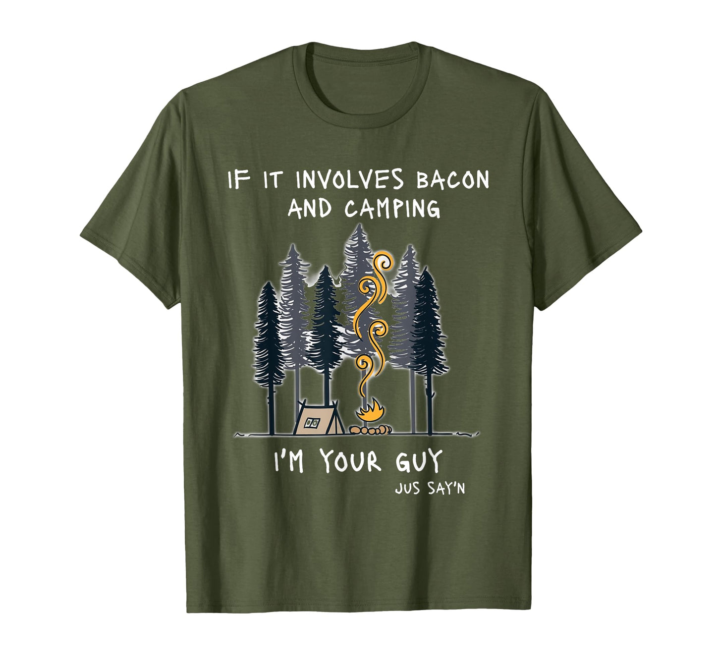 If It Involves Bacon And Camping T-Shirt - Casual Everyday Wear Men Women - T-Shirt, Sweatshirt, Hoodie