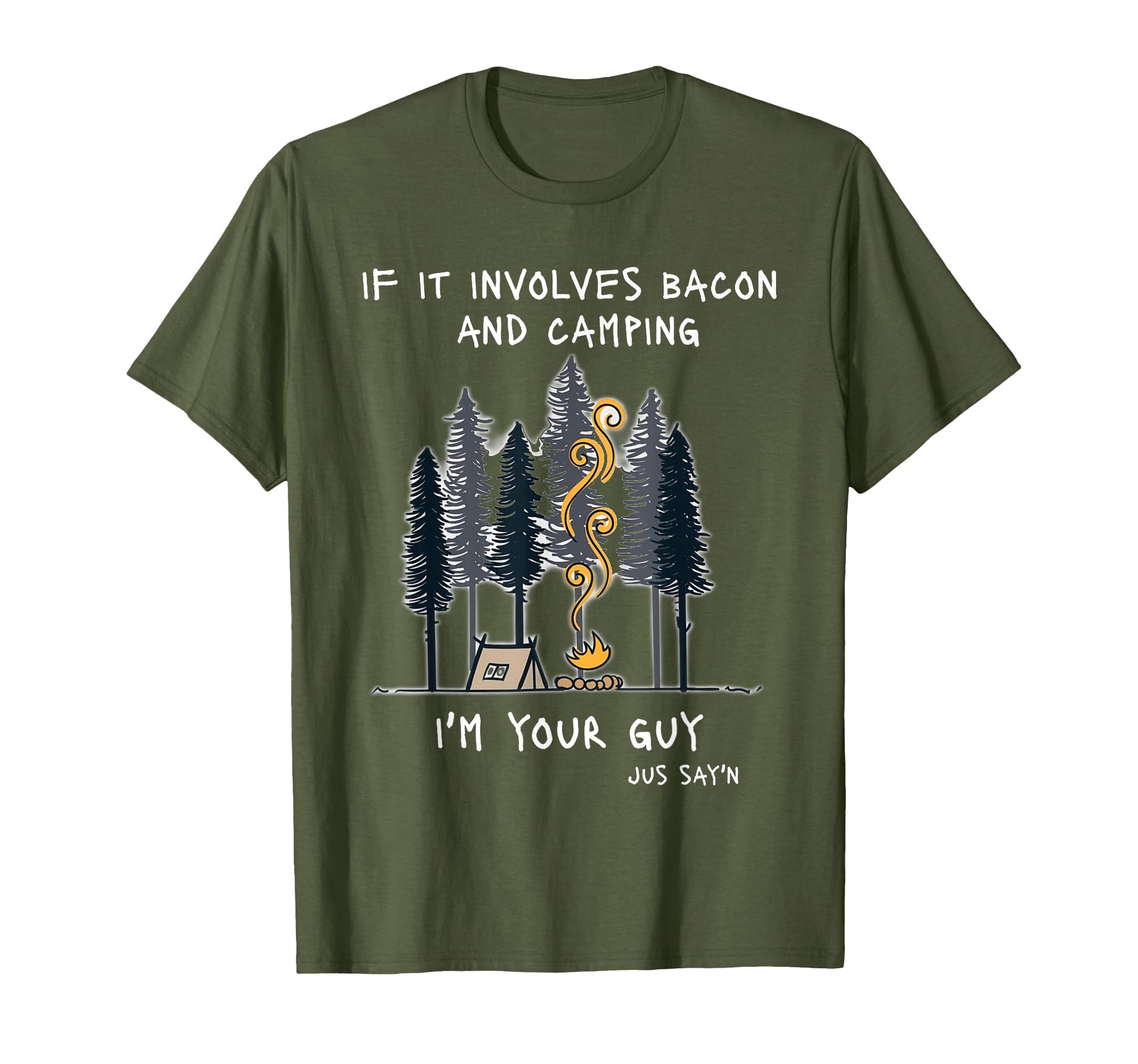If It Involves Bacon And Camping T-Shirt - Casual Everyday Wear Men Women - T-Shirt, Sweatshirt, Hoodie