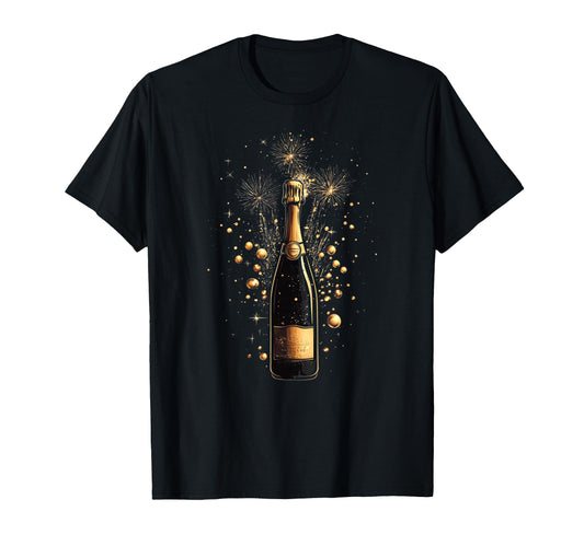 Champagne Spark Pop Fizz Celebrate T-Shirt - Minimalist Print for Adults - T-Shirt, Sweatshirt, Hoodie