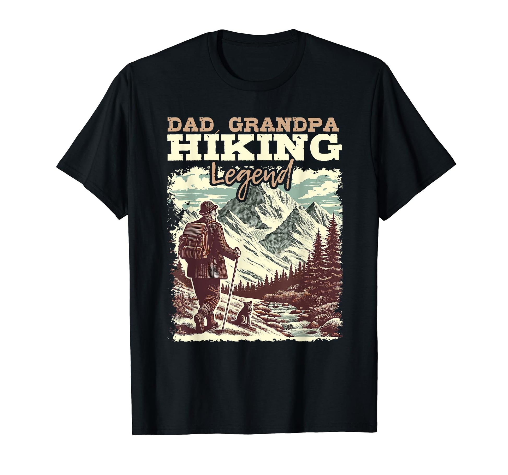 Dad Grandpa Hiking Legend Outdoor T-Shirt - Casual Everyday Wear Men Women - T-Shirt, Sweatshirt, Hoodie