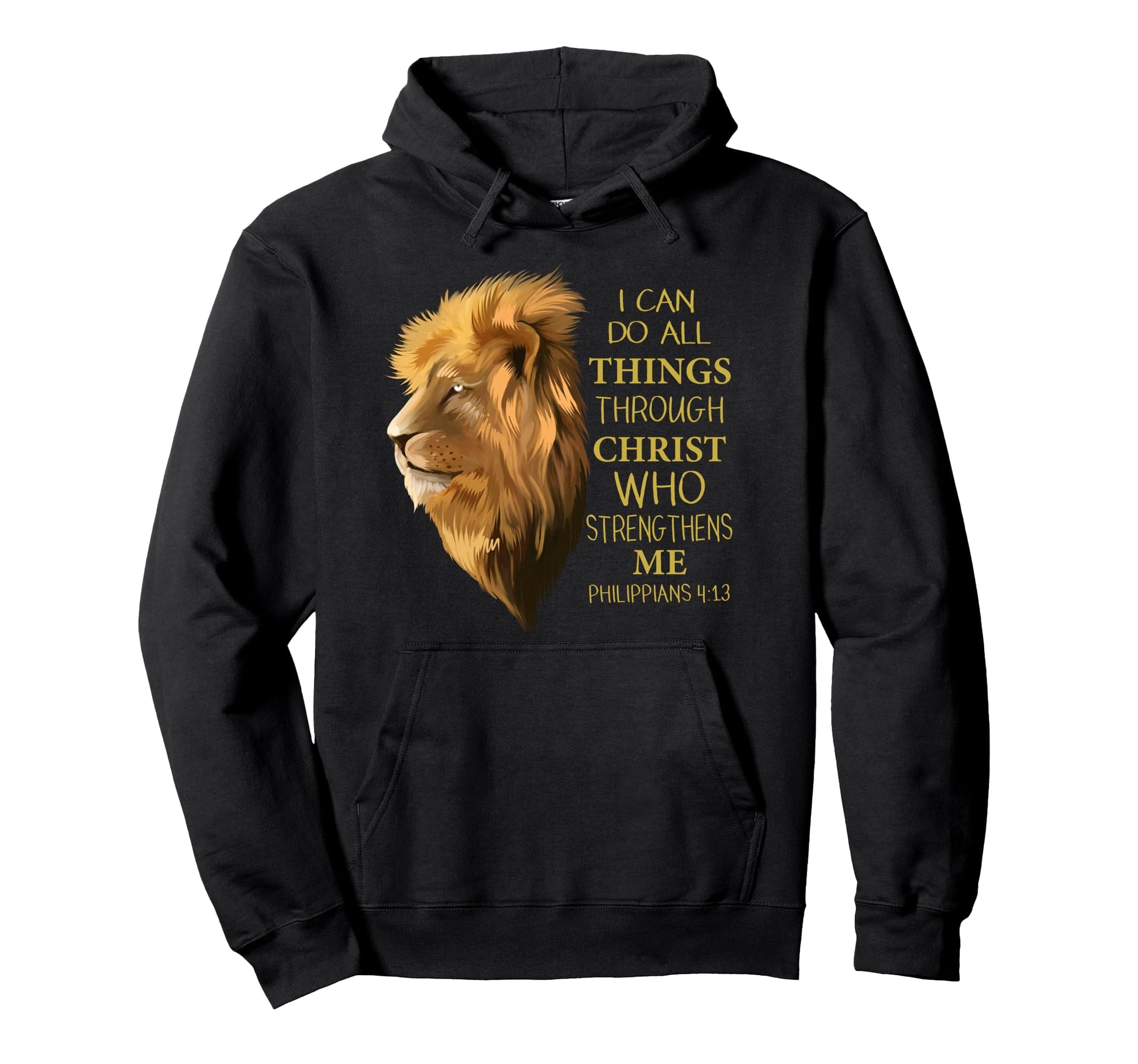 Philippians 4 13 Religious Lion Verses Hoodie - Novelty Apparel Unisex - T-Shirt, Sweatshirt, Hoodie