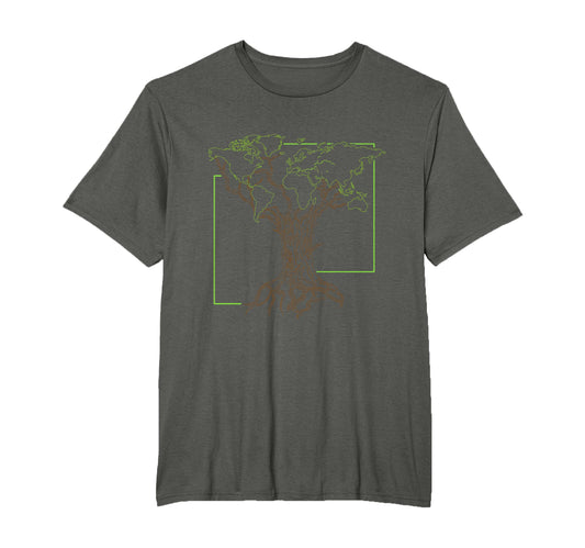 Arborist Gardener Tree World Map T-Shirt - Streetwear Style for Adults - T-Shirt, Sweatshirt, Hoodie