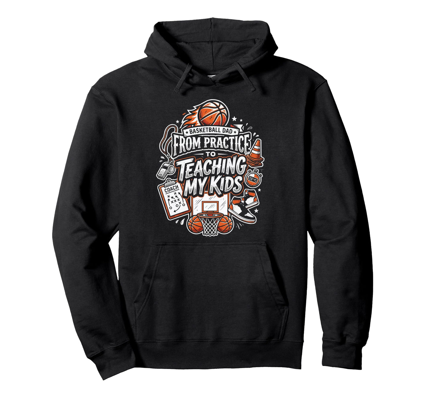 Basketball Dad Hooper Daddy Papa Fathers Hoodie - Graphic Print for Adults - T-Shirt, Sweatshirt, Hoodie
