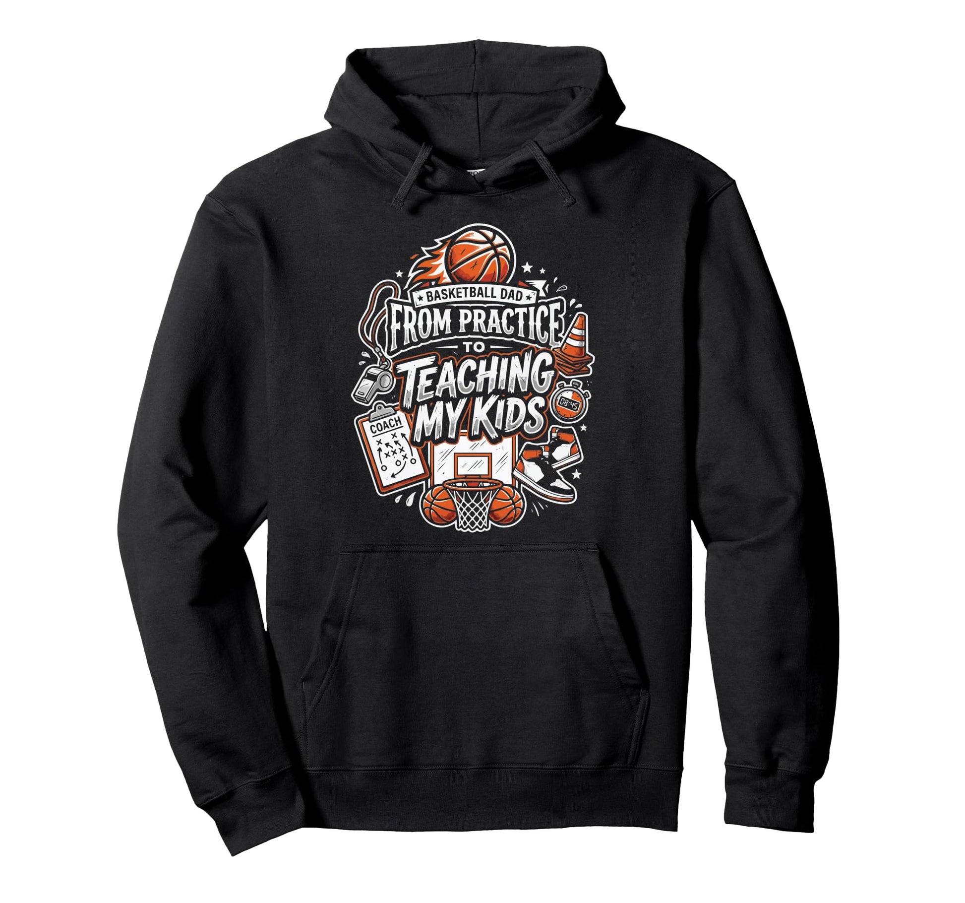 Basketball Dad Hooper Daddy Papa Fathers Hoodie - Graphic Print for Adults - T-Shirt, Sweatshirt, Hoodie