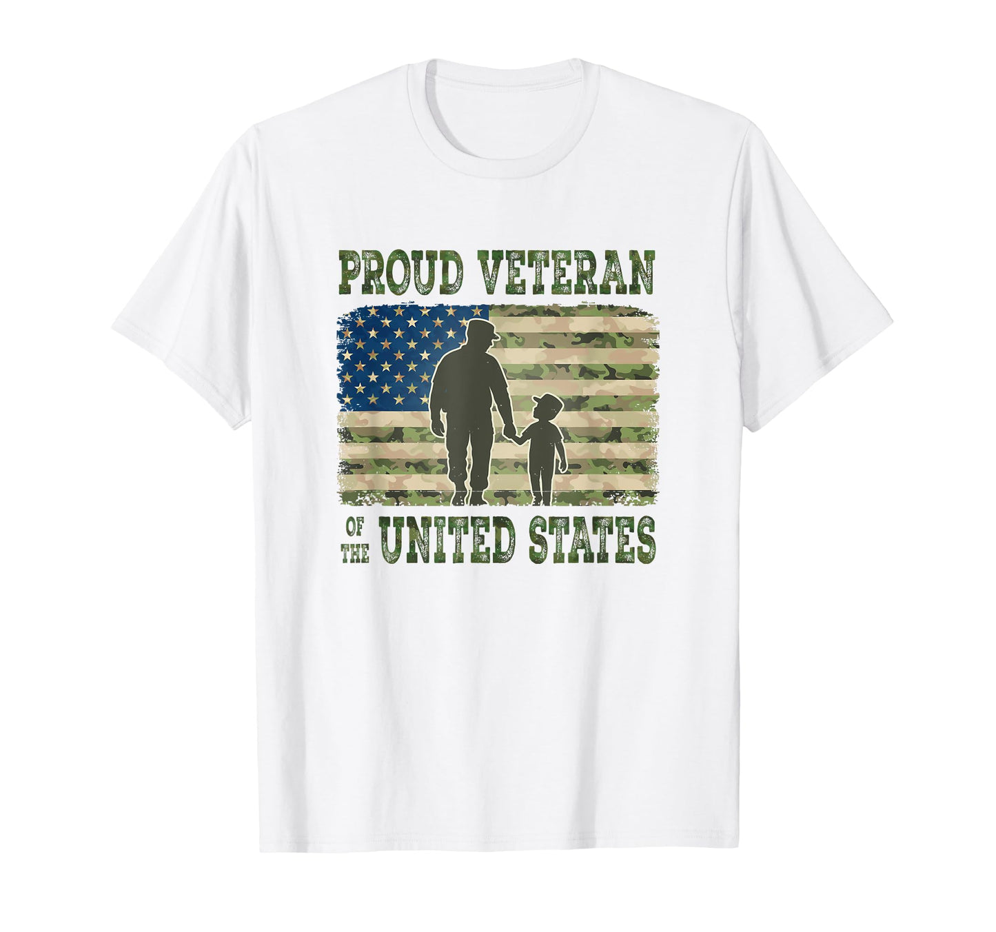 Proud Veteran United States Camo Flag T-Shirt - Novelty Apparel Unisex - T-Shirt, Sweatshirt, Hoodie