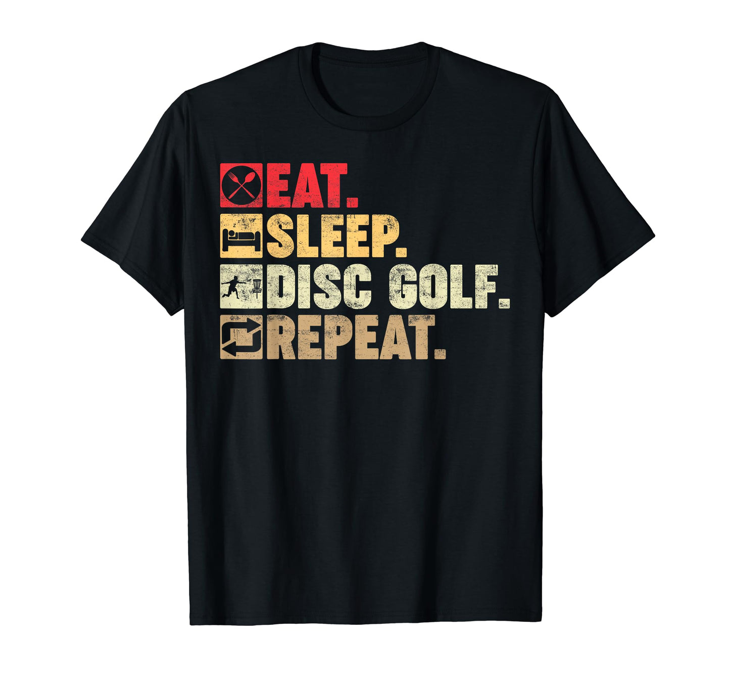 Eat Sleep Disc Golf Repeat Dad T-Shirt - Minimalist Print for Adults - T-Shirt, Sweatshirt, Hoodie