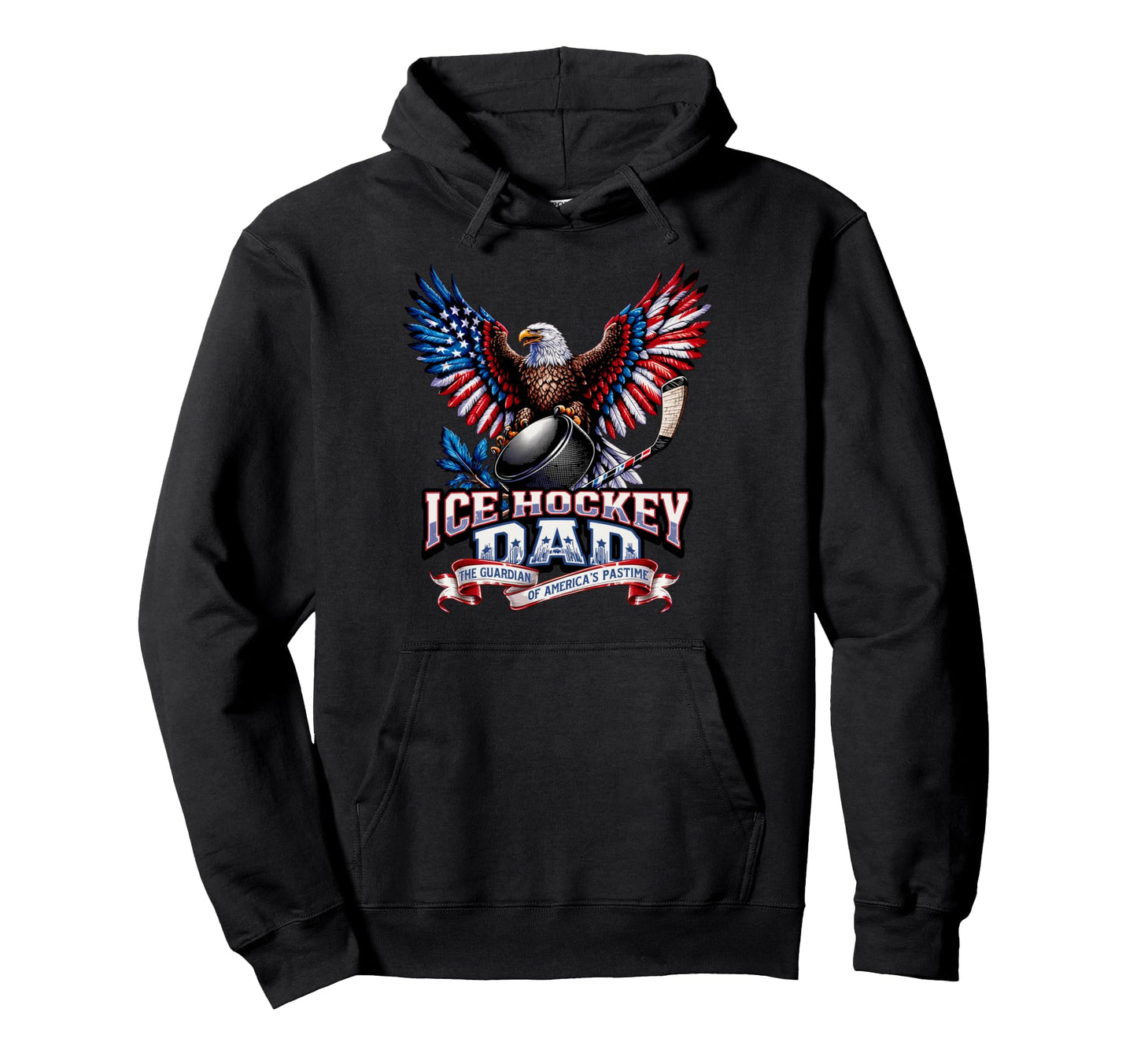 American Flag Patriotic Usa Ice Hockey Hoodie - Graphic Print for Adults - T-Shirt, Sweatshirt, Hoodie