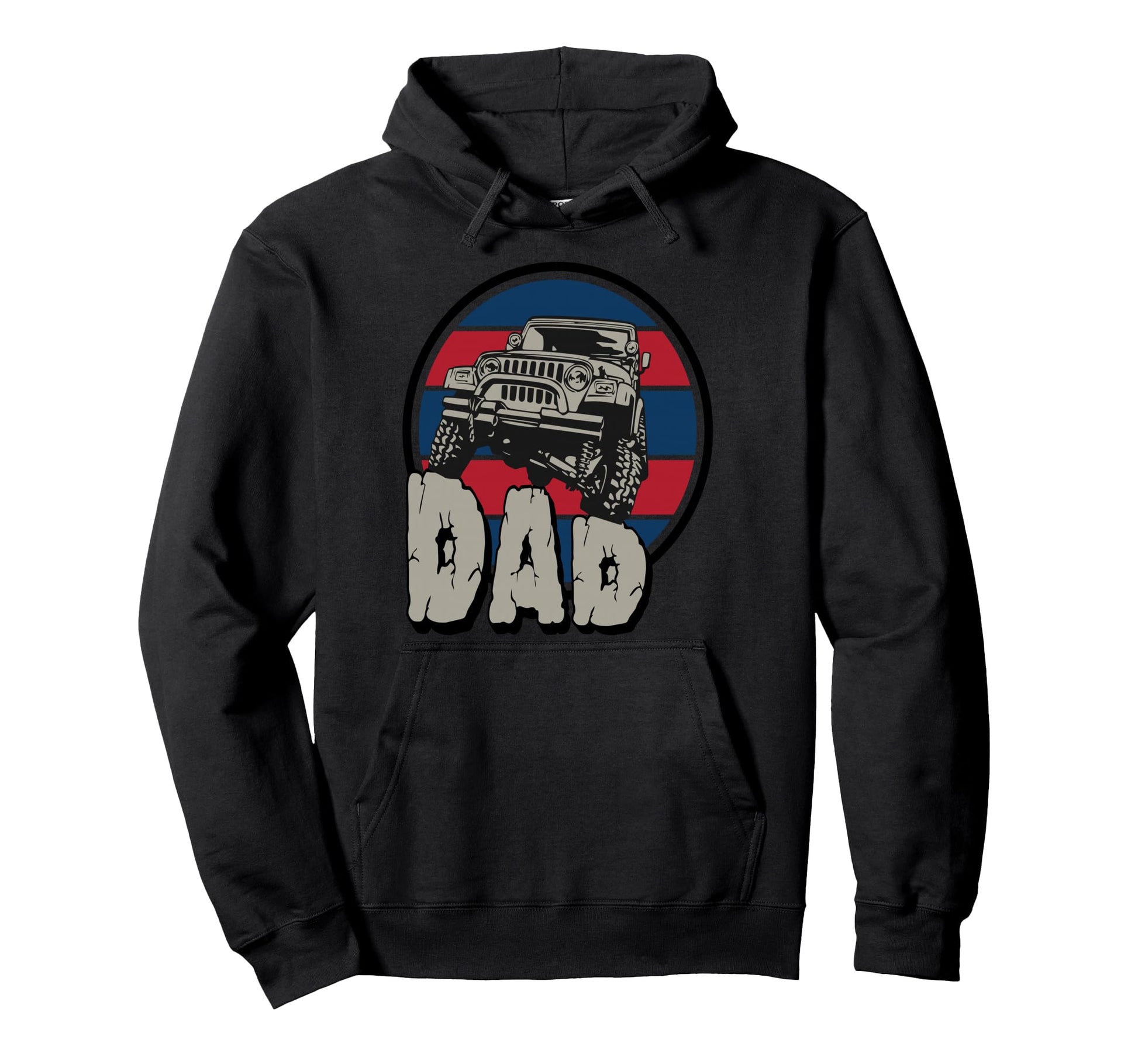 Monster Truck Dad Fathers Day Car Papa Hoodie - Custom Art Print Men Women - T-Shirt, Sweatshirt, Hoodie